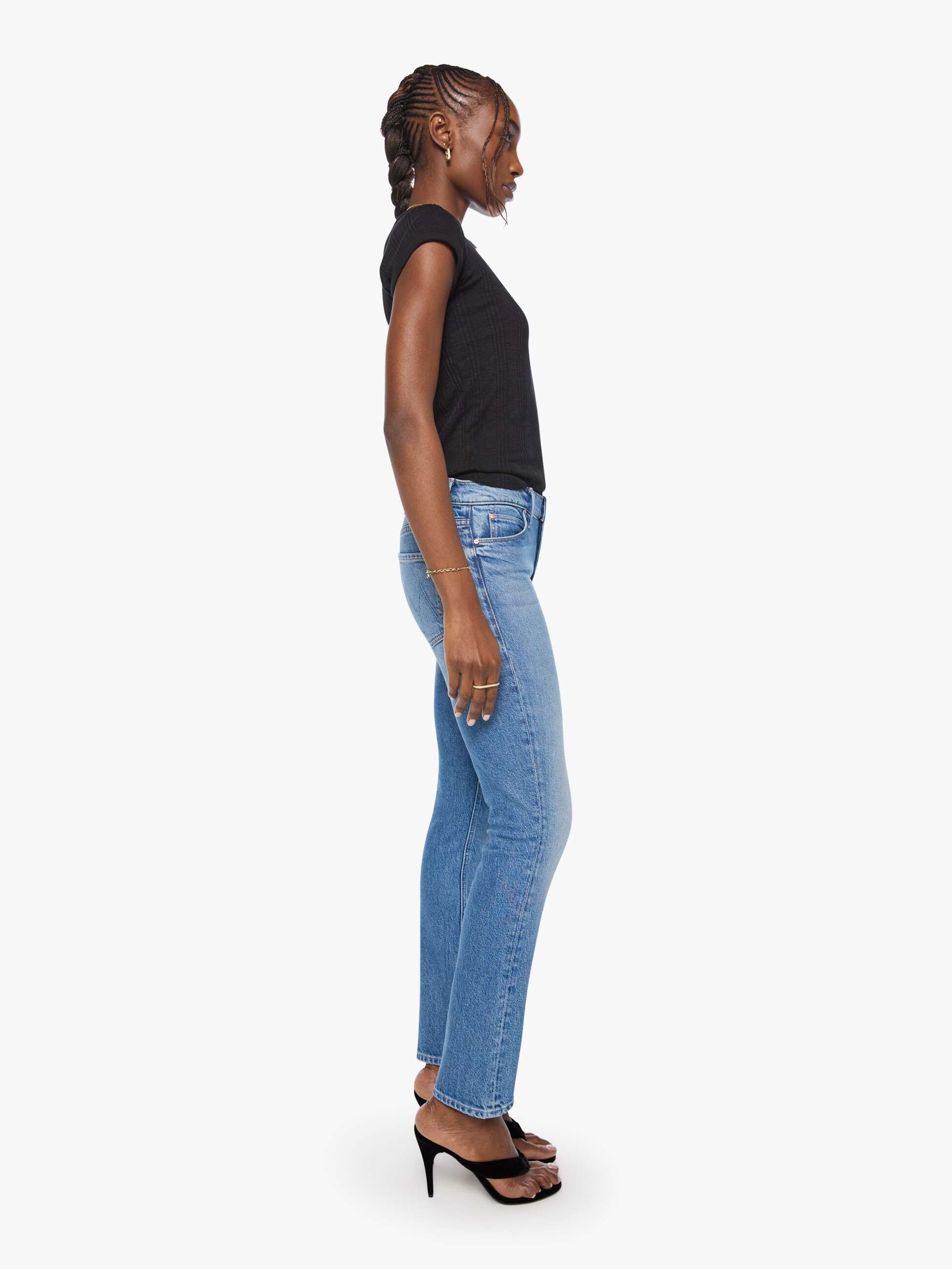 Mother The Mid Rise Dazzler Hover Jeans Just An Animal mittelblau