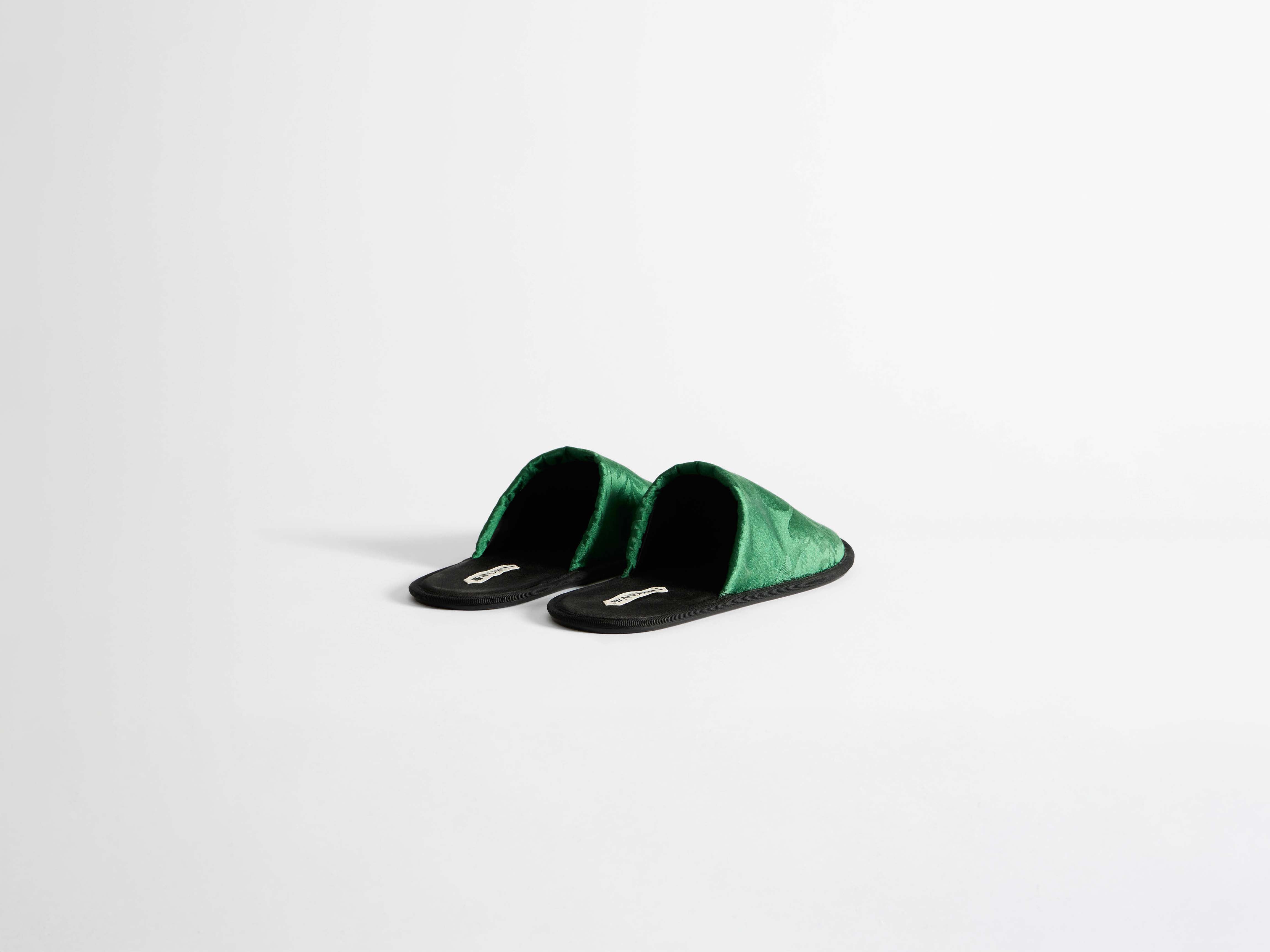 J.W.Anderson Close Toe Slides Pantoletten Smaragd Seide