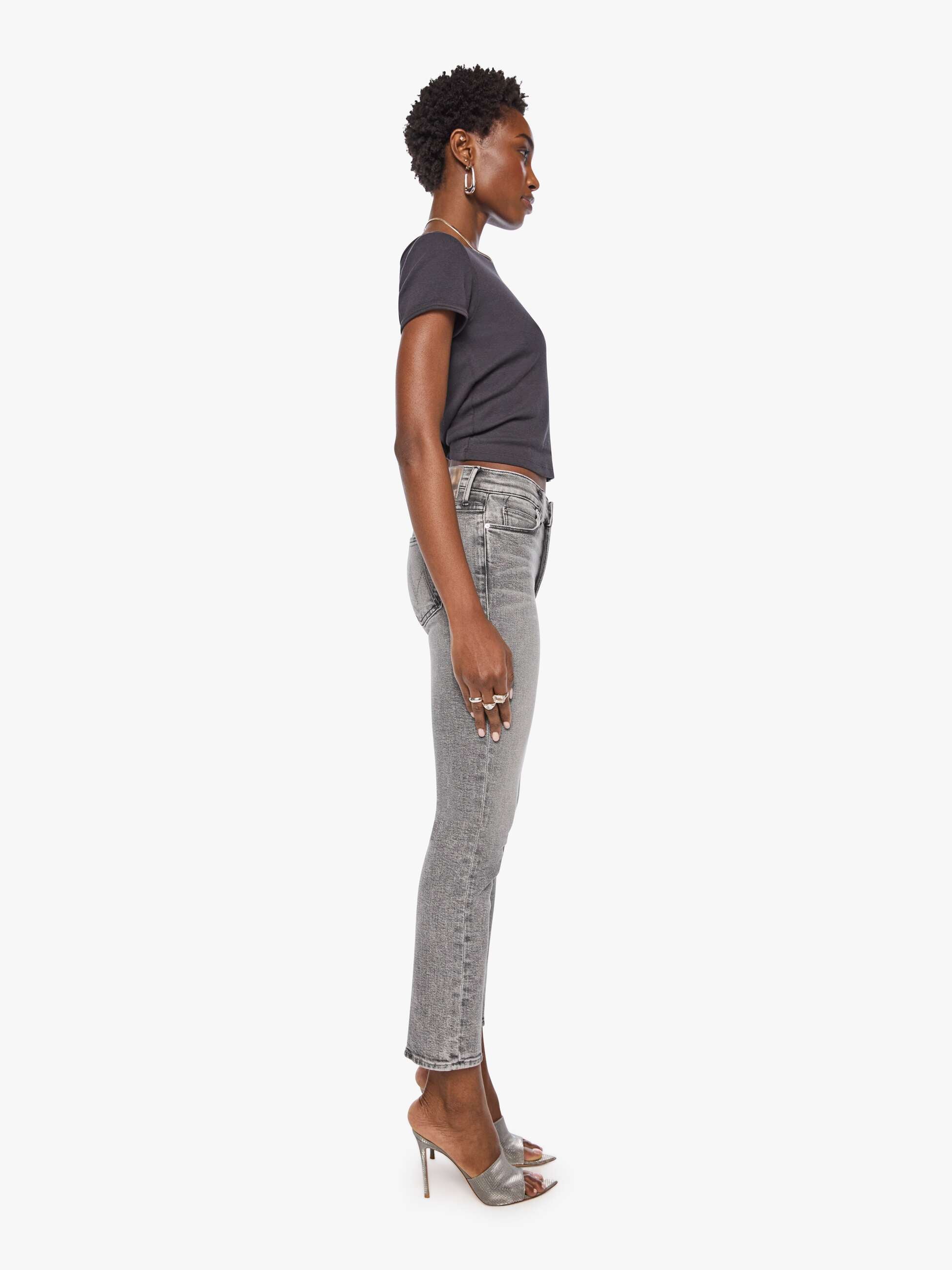 Mother Denim The Mid Rise Dazzler Ankle Jeans Mascara Meltdown