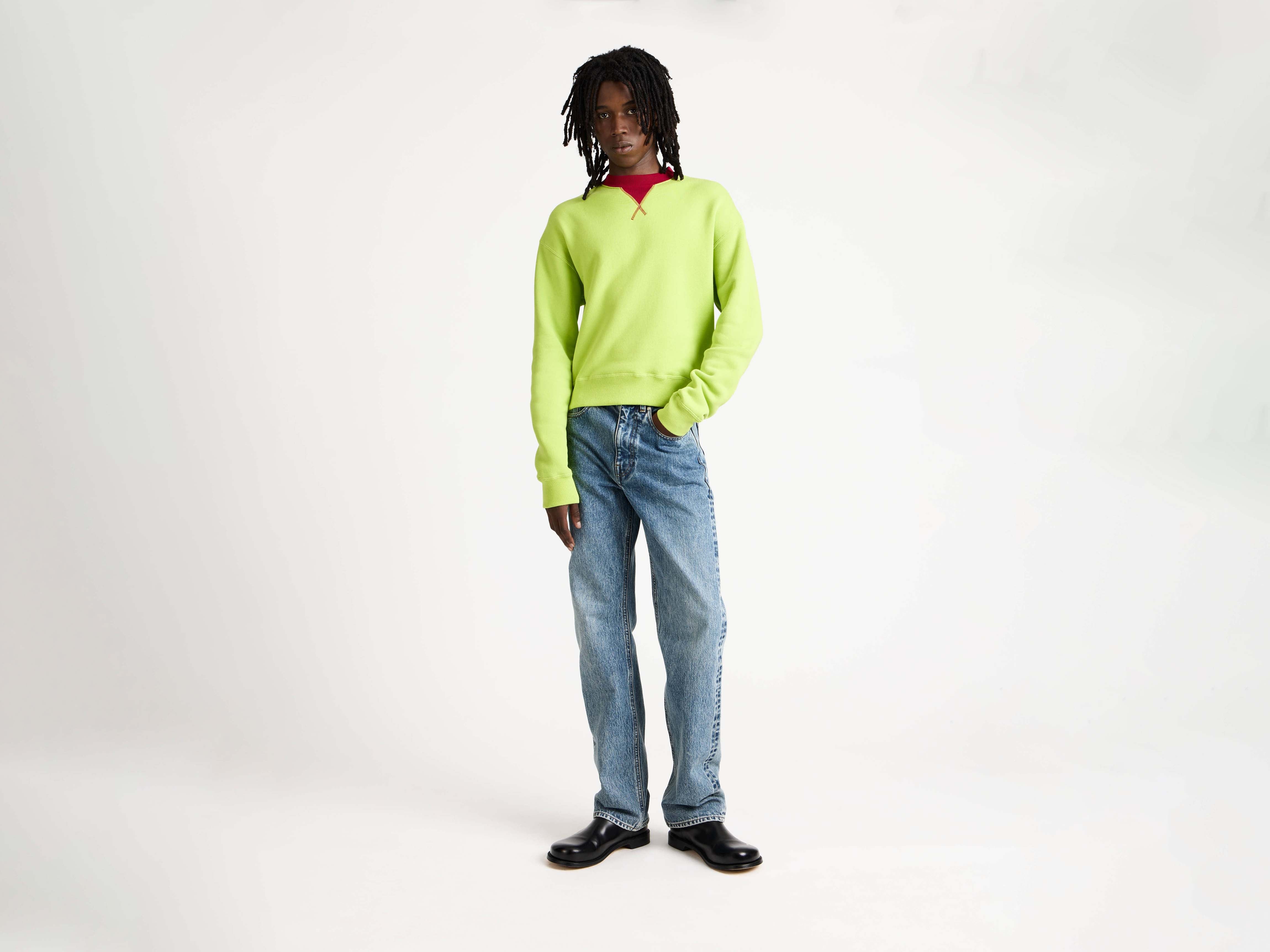 J.W.Anderson Hoodies Sweatshirt Lime Rot Jersey Herren