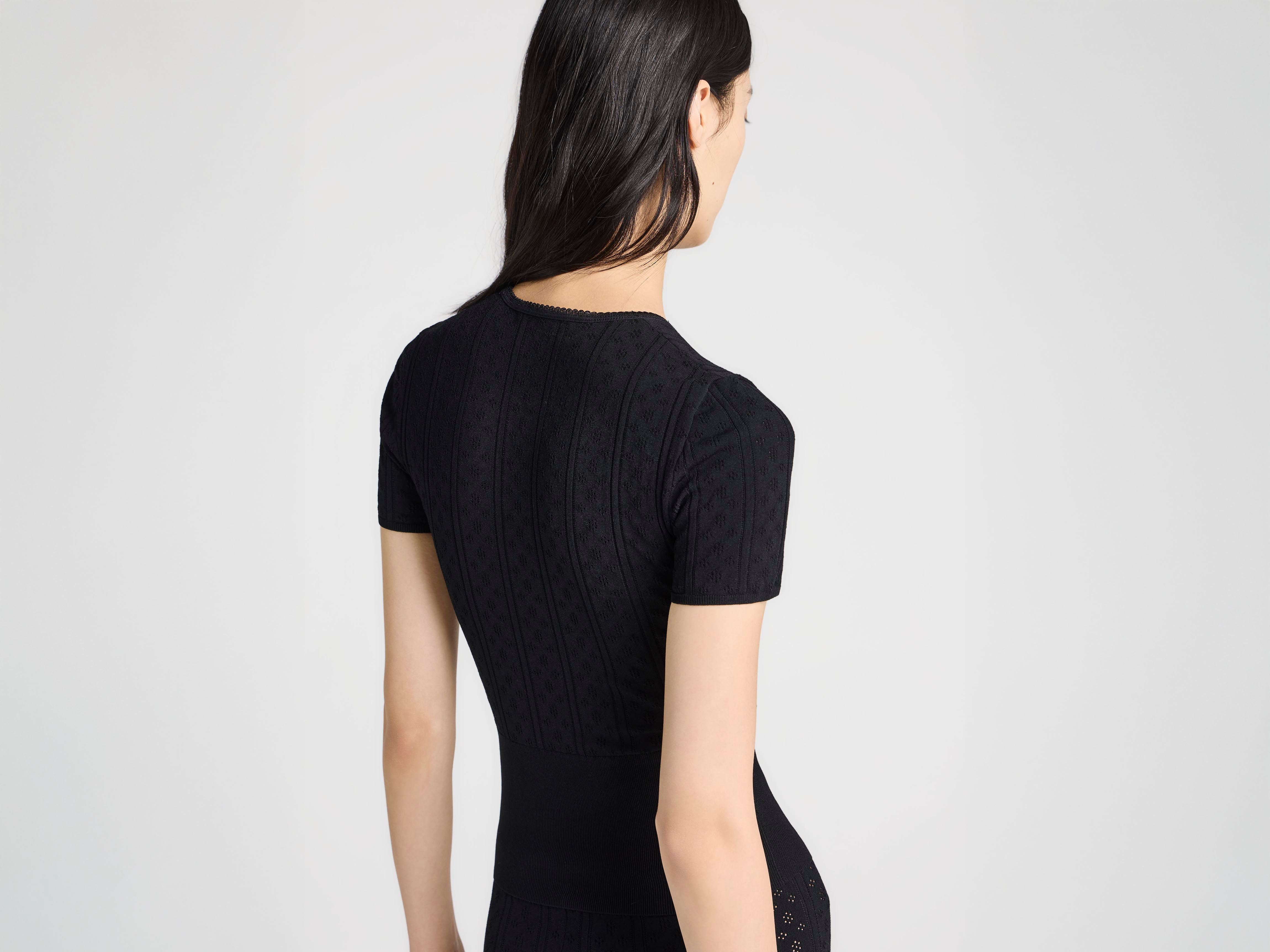 J.W.Anderson Knitwear Pointelle T-Shirt Schwarz Viskose