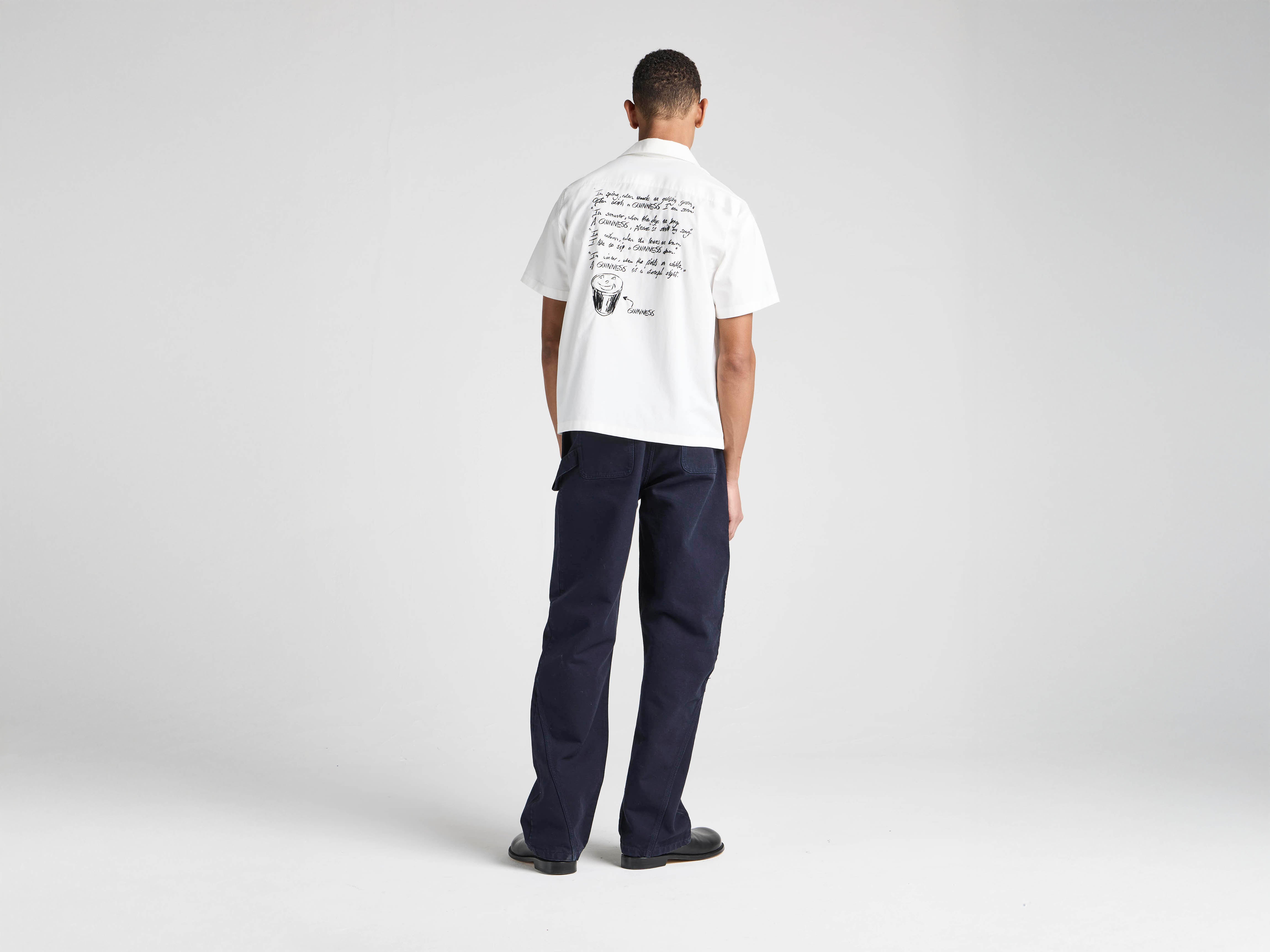 J.W.Anderson x Guinness Hemd Weiß Baumwolle Stickerei Unisex