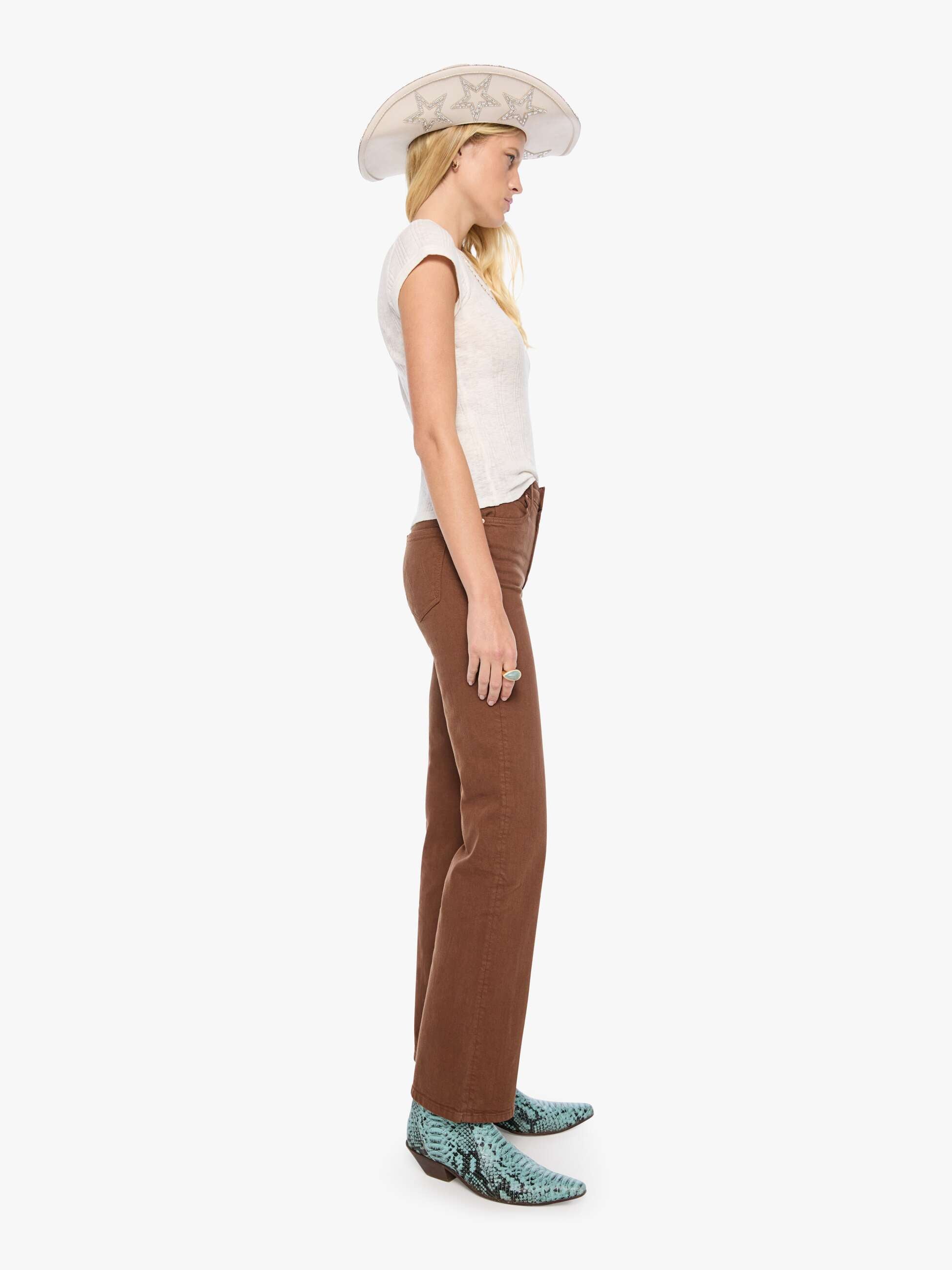 Mother The Kick It Jeans Bison Braun High Waist Straight