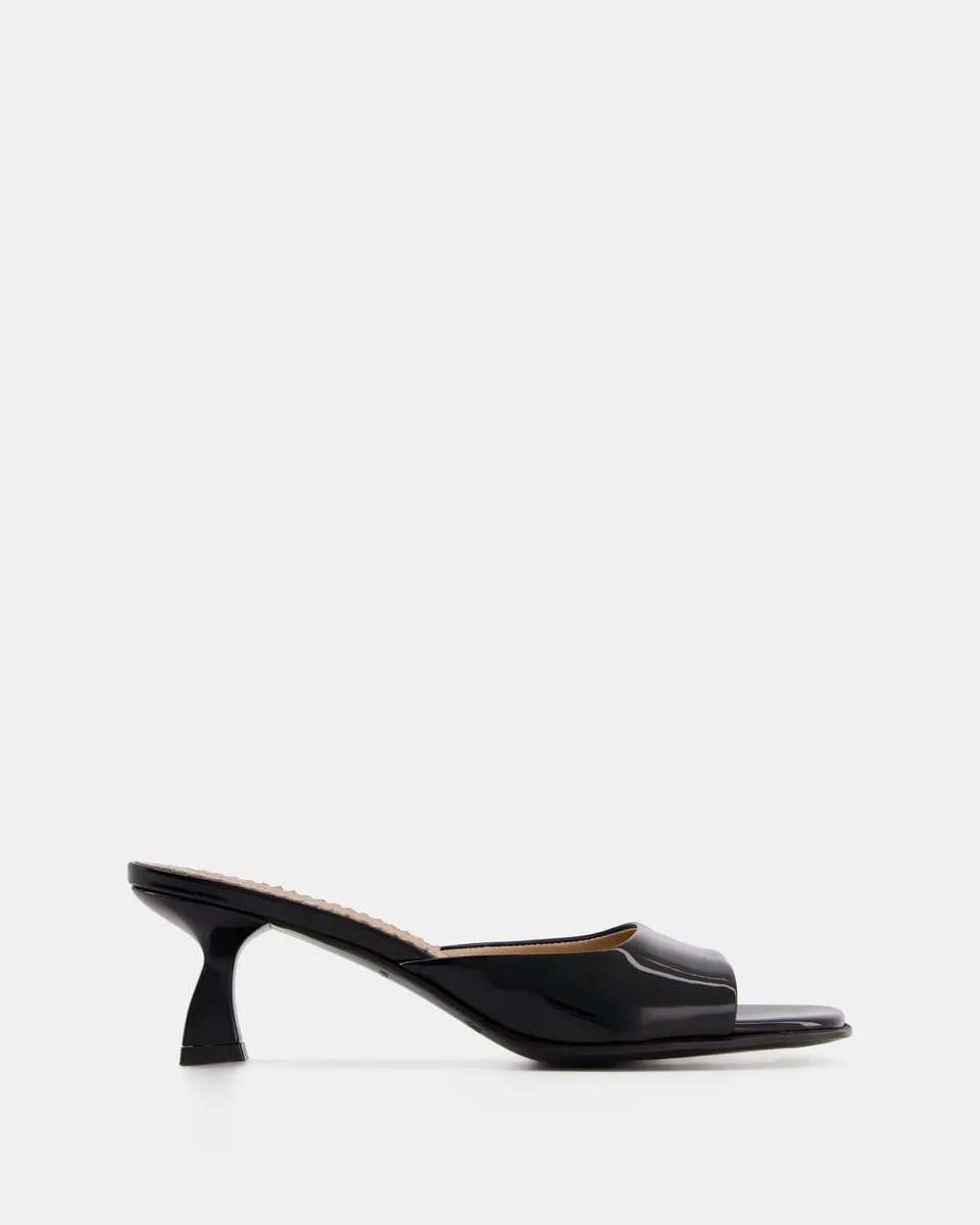 Nodaleto Dona Reese Mules Black Patent 50mm