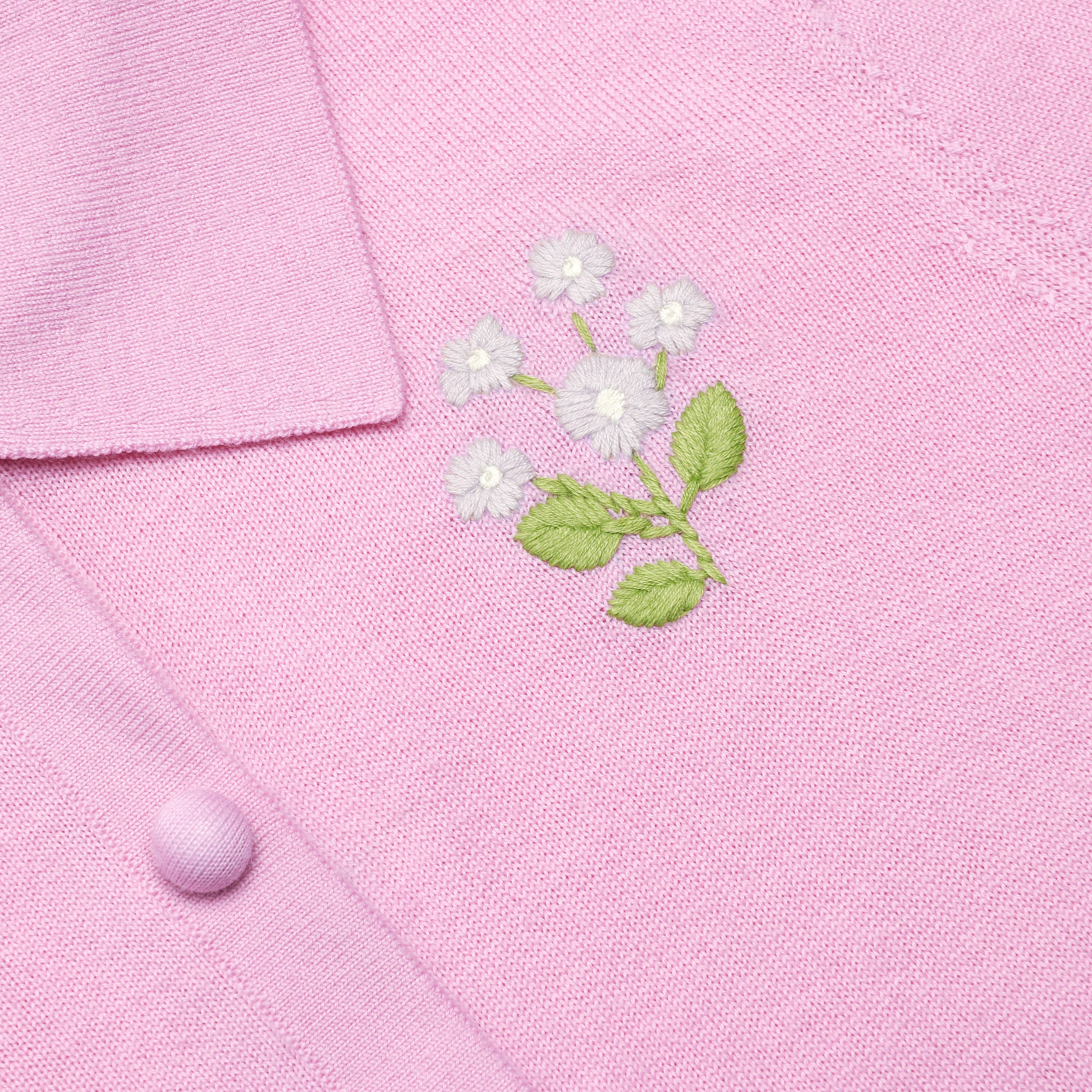Self Portrait Pink Flower Knit Cardigan Strickjacke Rosa S