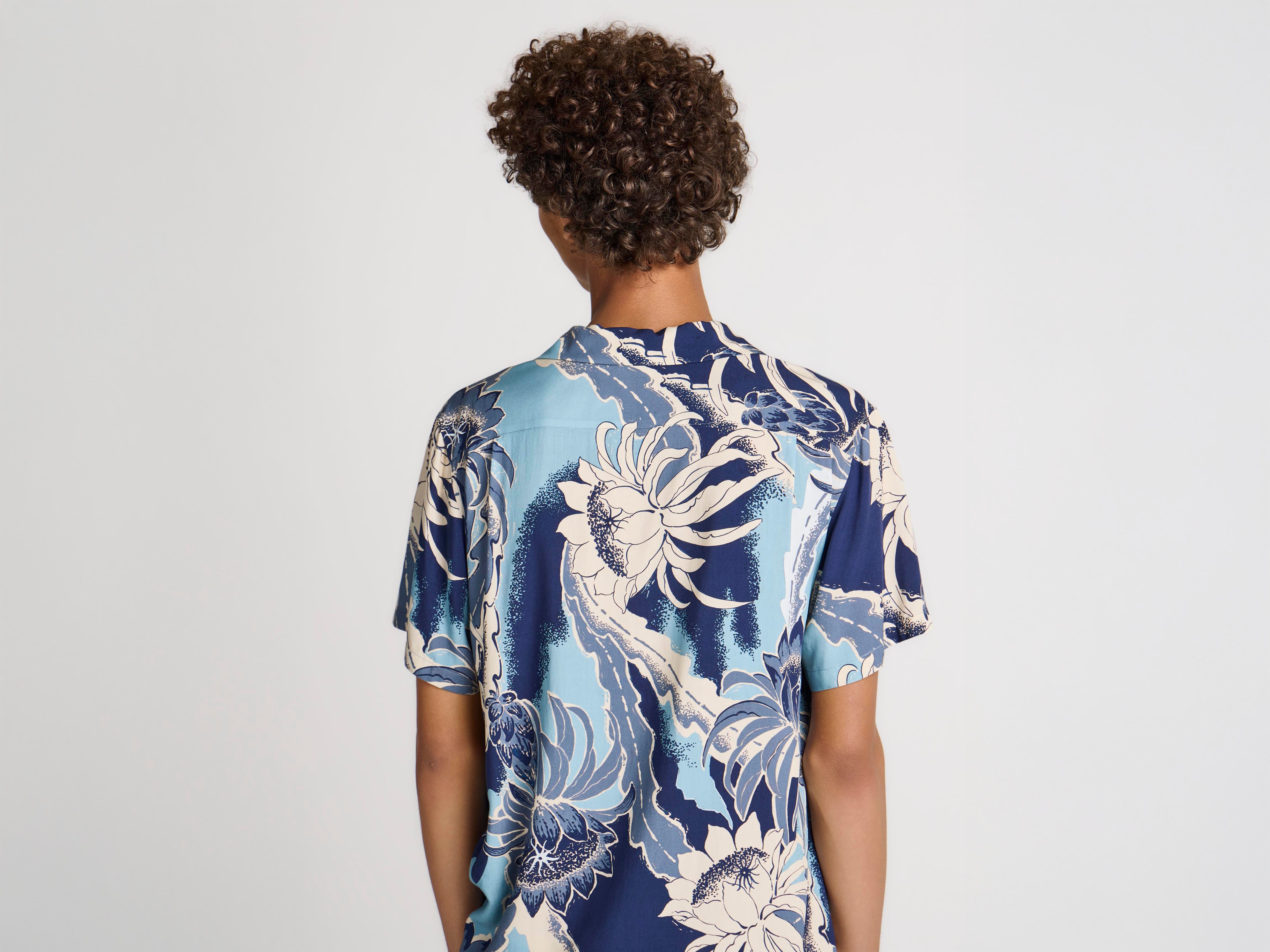 J.W.Anderson Camp Shirt Hemd Sapphire Blue Floral