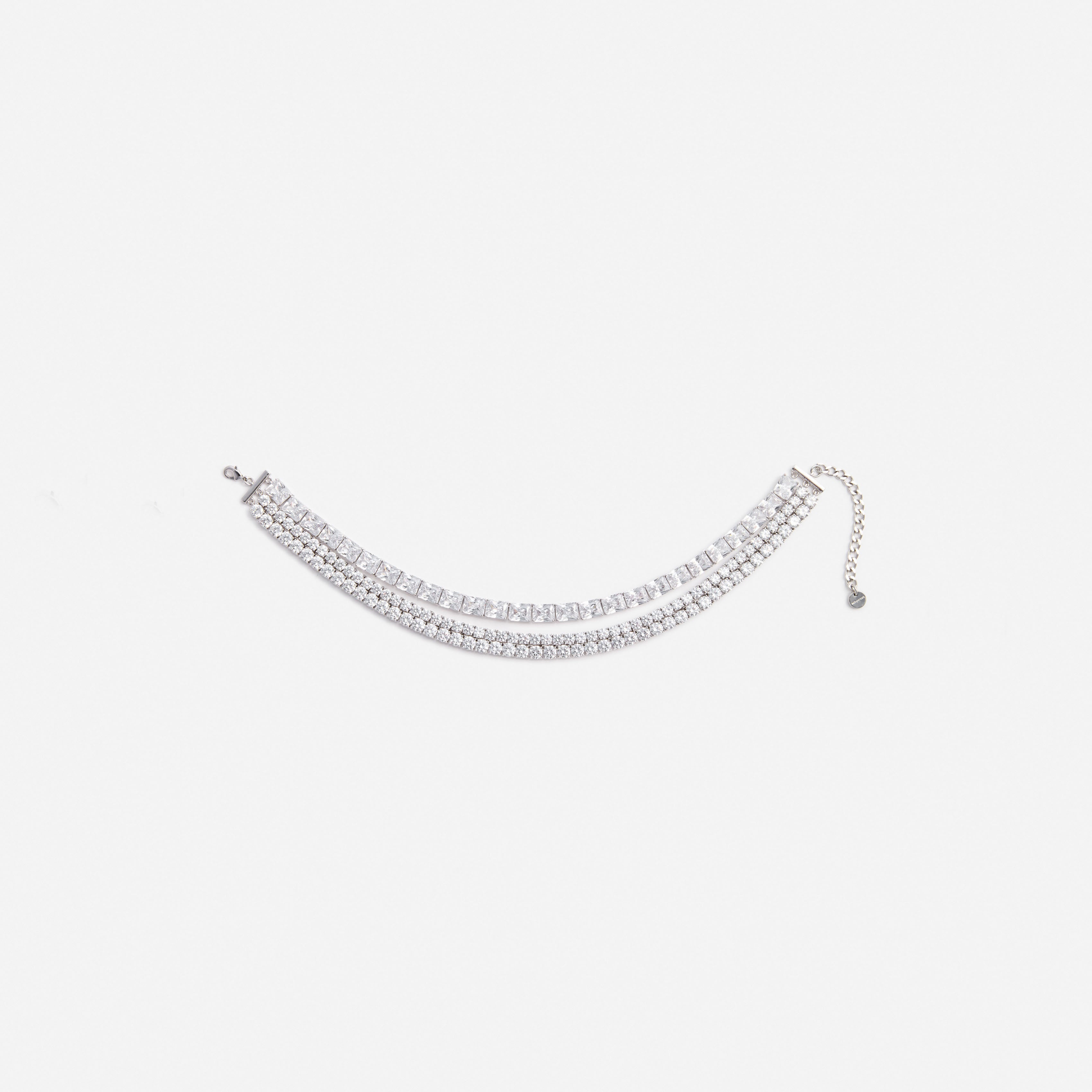 Self Portrait Multi Crystal Choker Multi Silber
