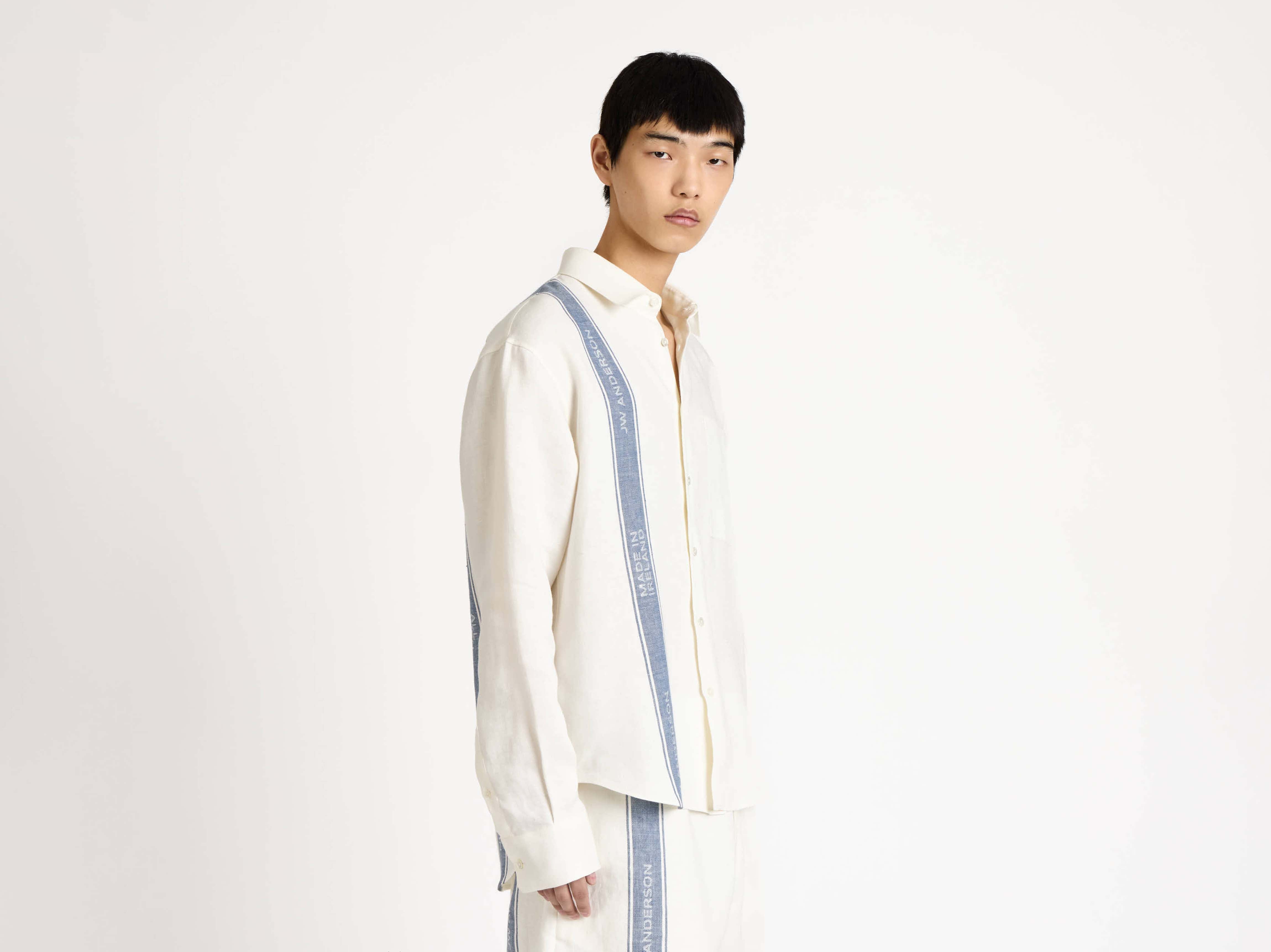 J.W.Anderson Hemd Herren Off-White Blau Irish Linen
