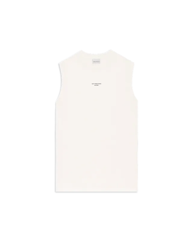 Drôle De Monsieur Slogan Tank Top Trägertop Weiss Baumwolle