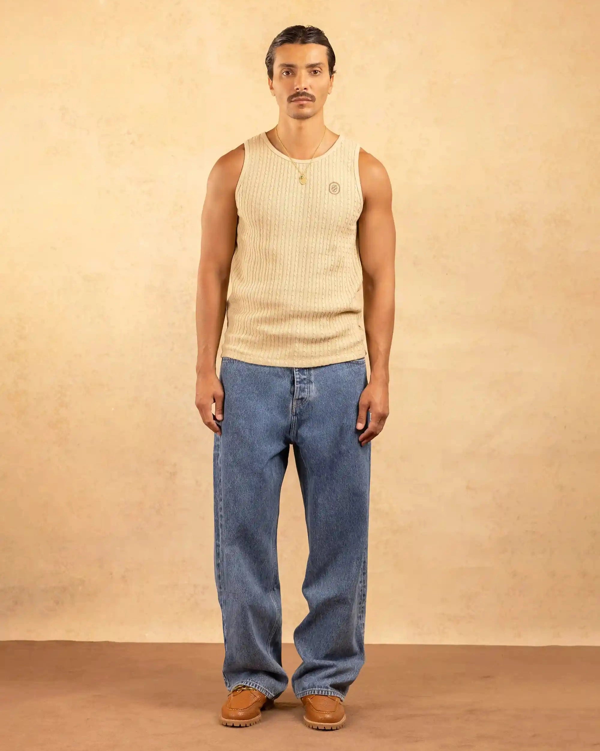 Drôle De Monsieur Le Débardeur D Miroir Tank Top Beige