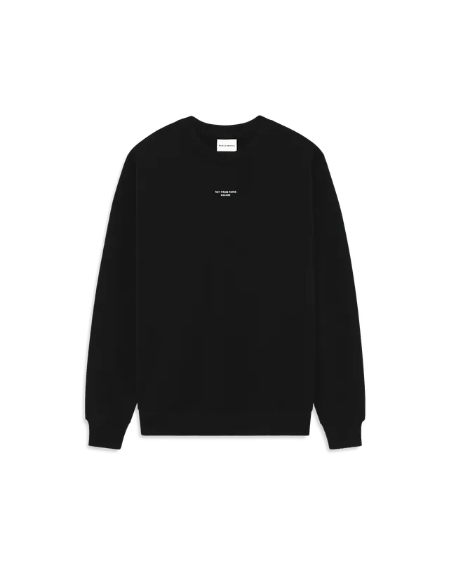 Drôle De Monsieur Slogan Classique Sweatshirt Schwarz Baumwolle