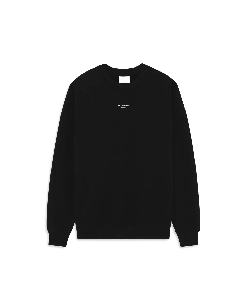 Drôle De Monsieur Slogan Classique Sweatshirt Schwarz Baumwolle