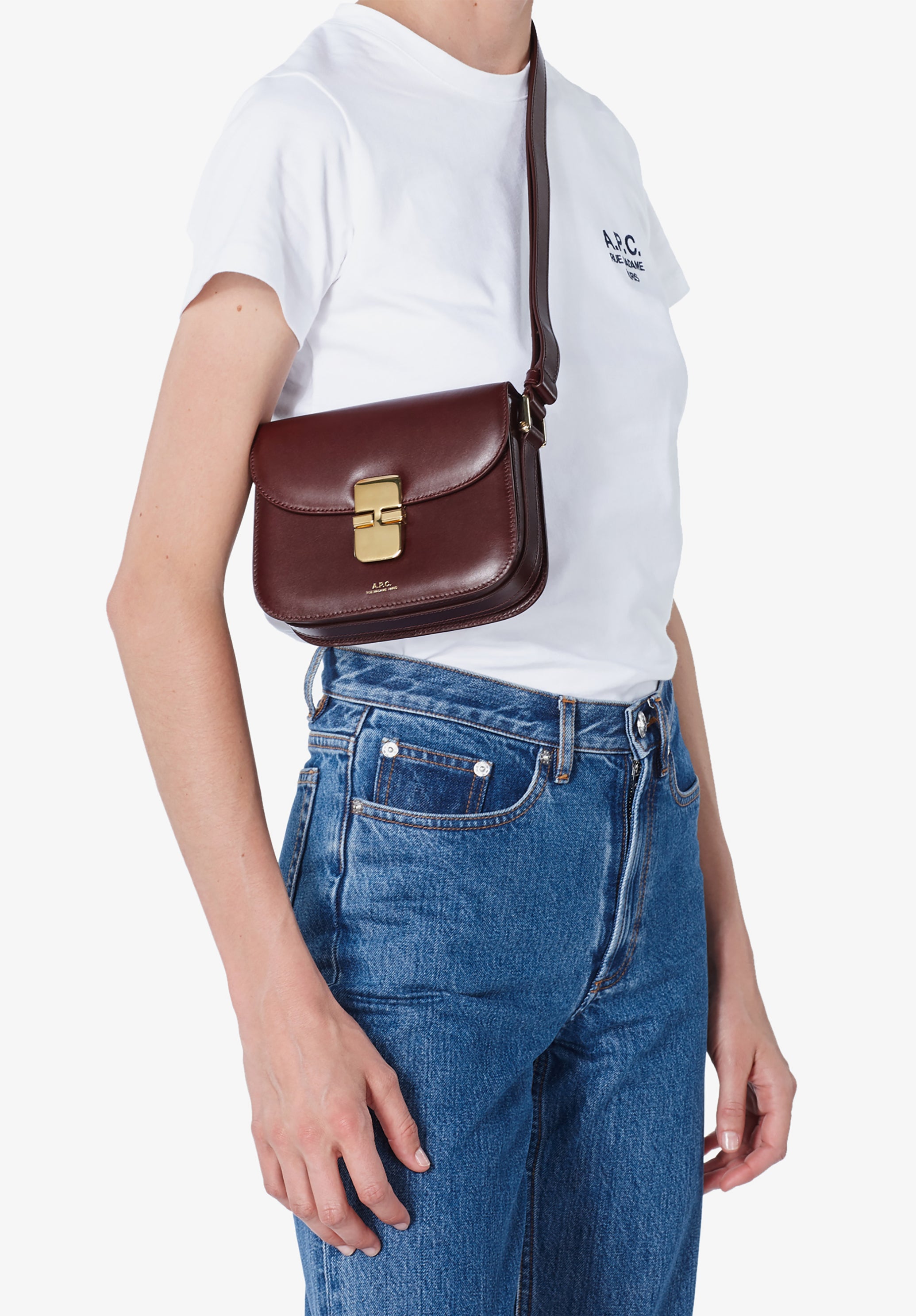 A.P.C. Grace Mini Tasche Glattleder Umhängeriemen
