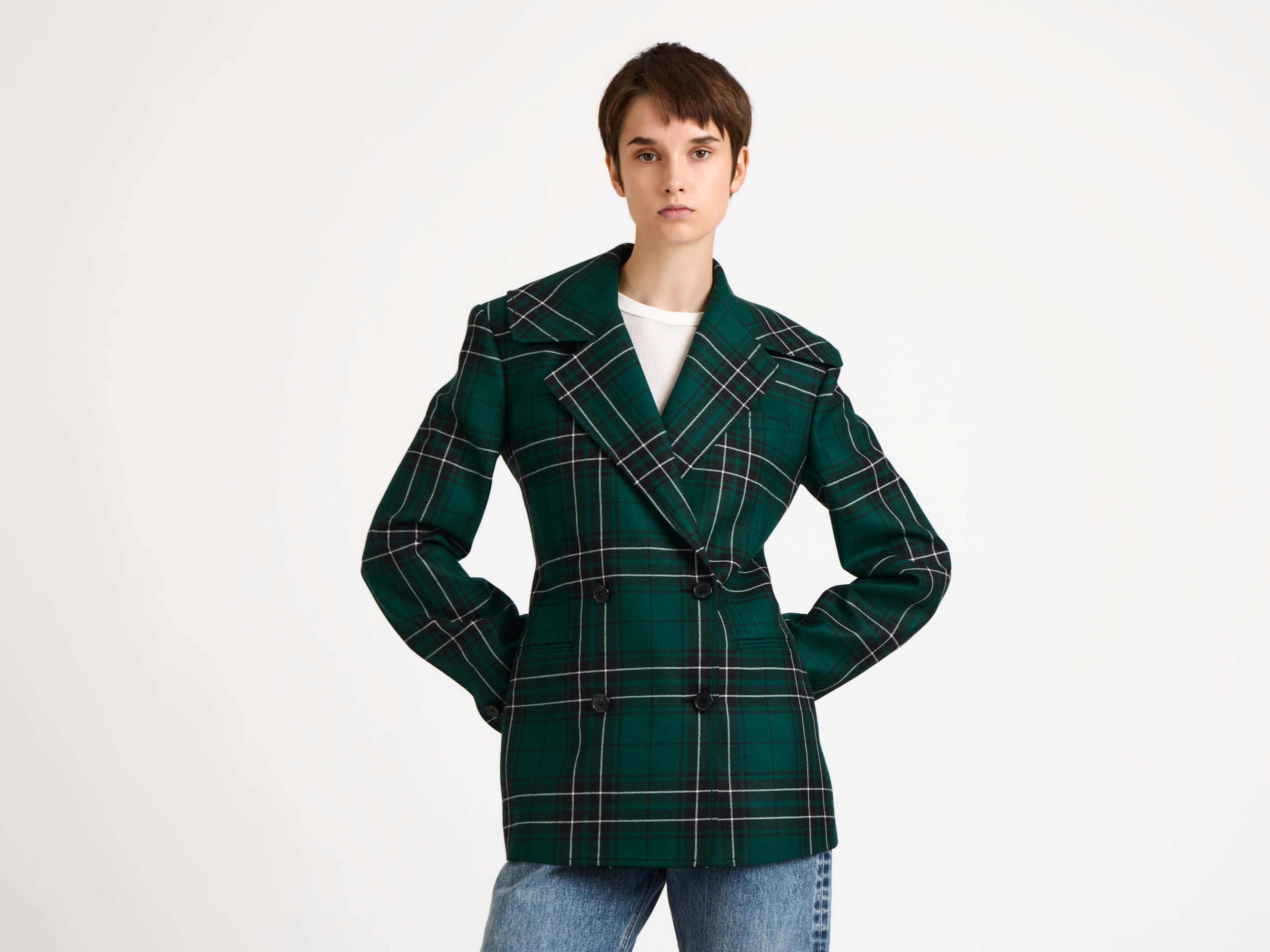 J.W. Anderson Fitted Blazer Damen Forest Green Wolle