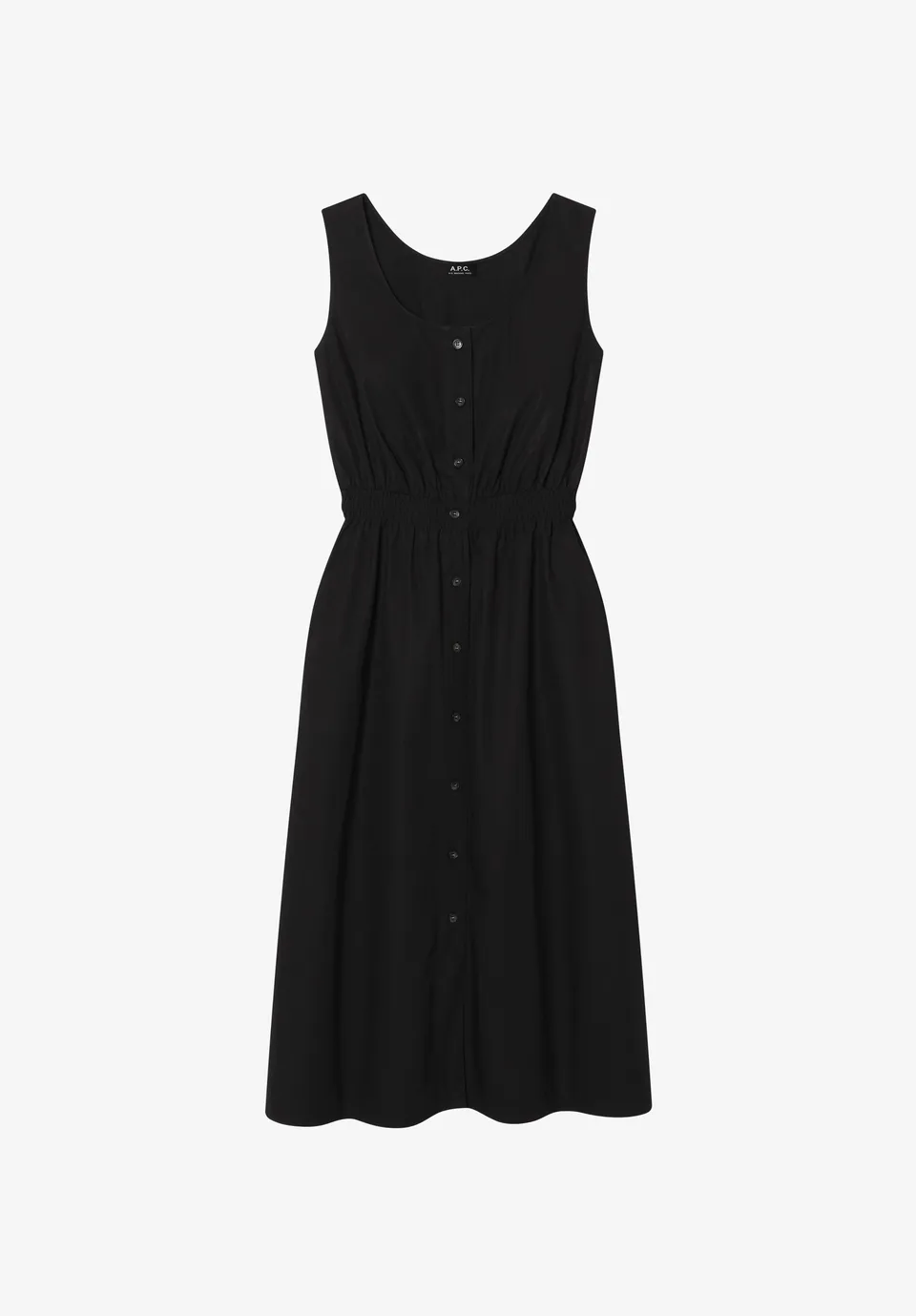 A.P.C. Ärmelloses Schwarzes Kleid Baumwolle Gr. 34-42
