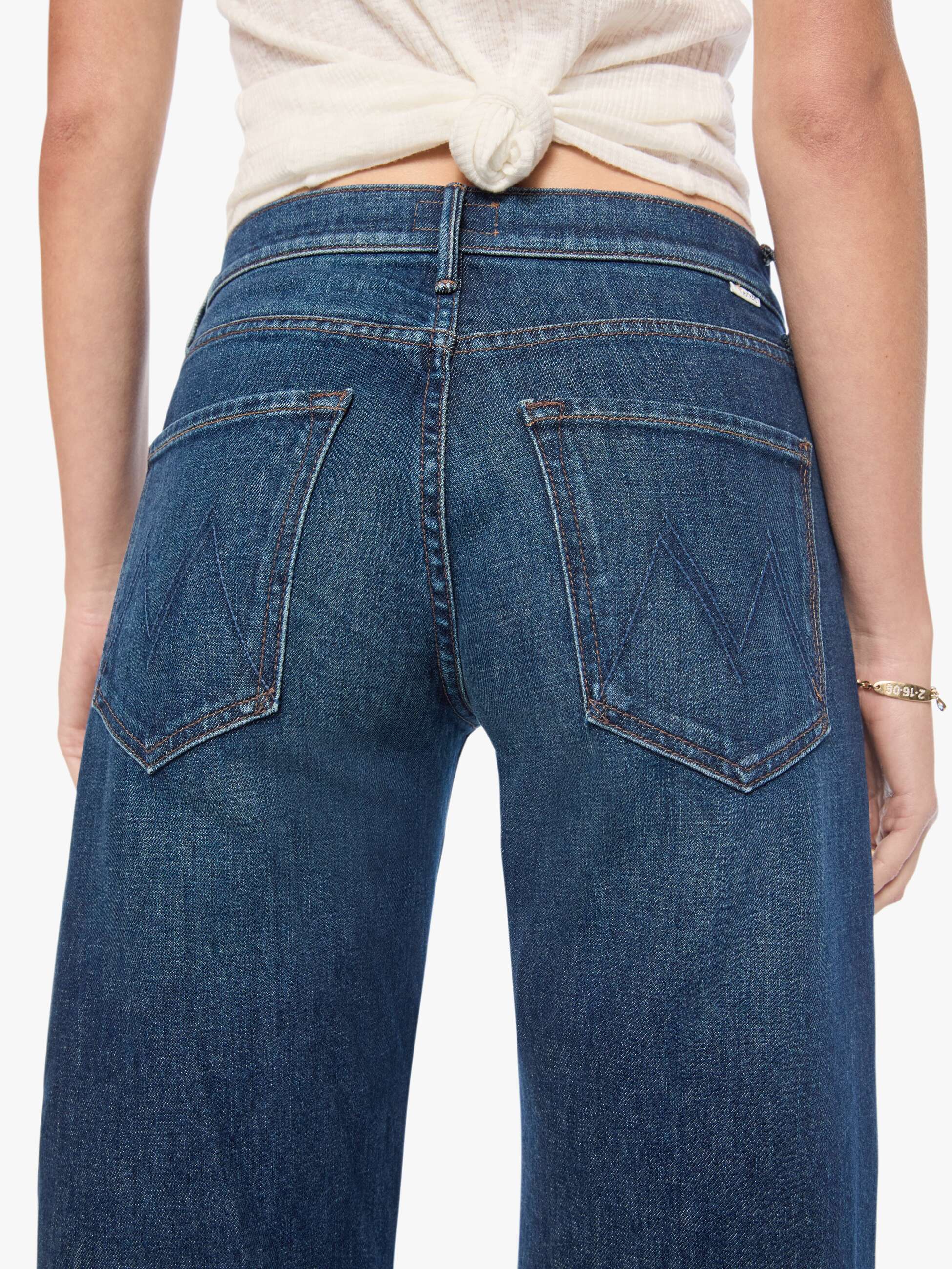 Mother Mid Rise Lasso Sneak Jeans Museum Dunkelblau Barrel