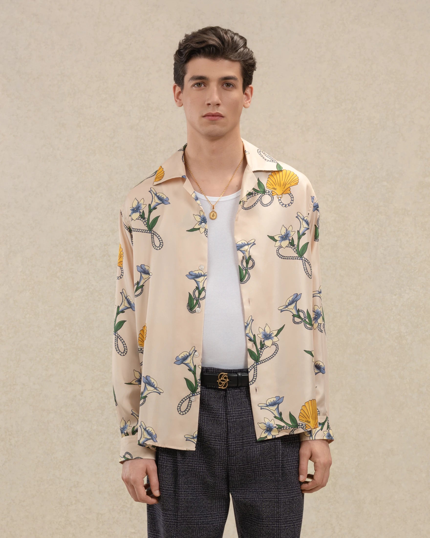 Drôle De Monsieur Chemise Soie Shell Seidenhemd off-white Seide