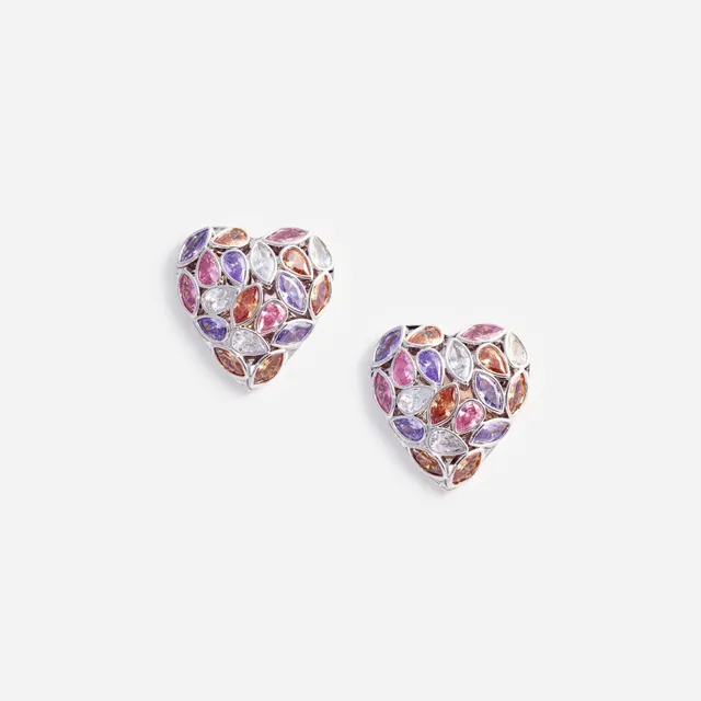 Self Portrait Jewellery Herz Ohrringe Kristall Multi