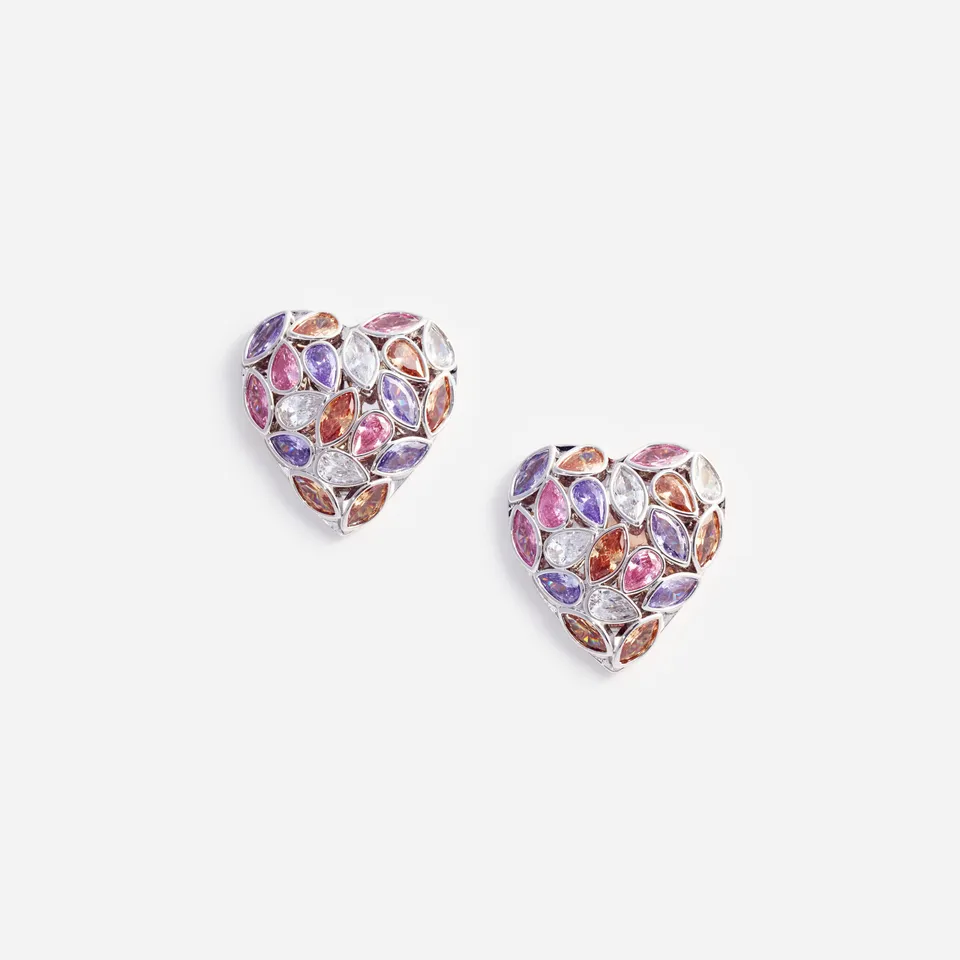 Self Portrait Jewellery Herz Ohrringe Kristall Multi