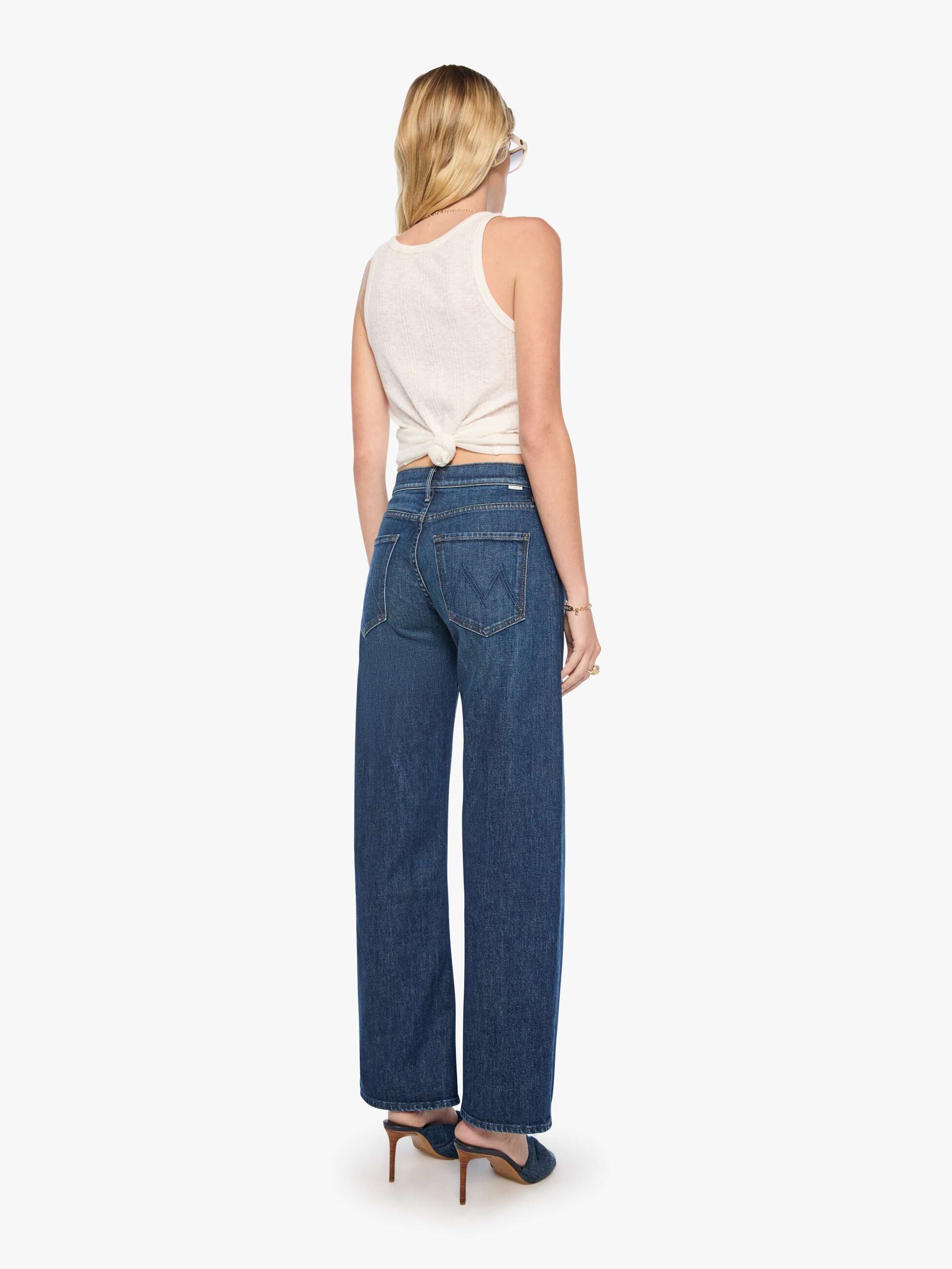 Mother Mid Rise Lasso Sneak Jeans Museum Dunkelblau Barrel