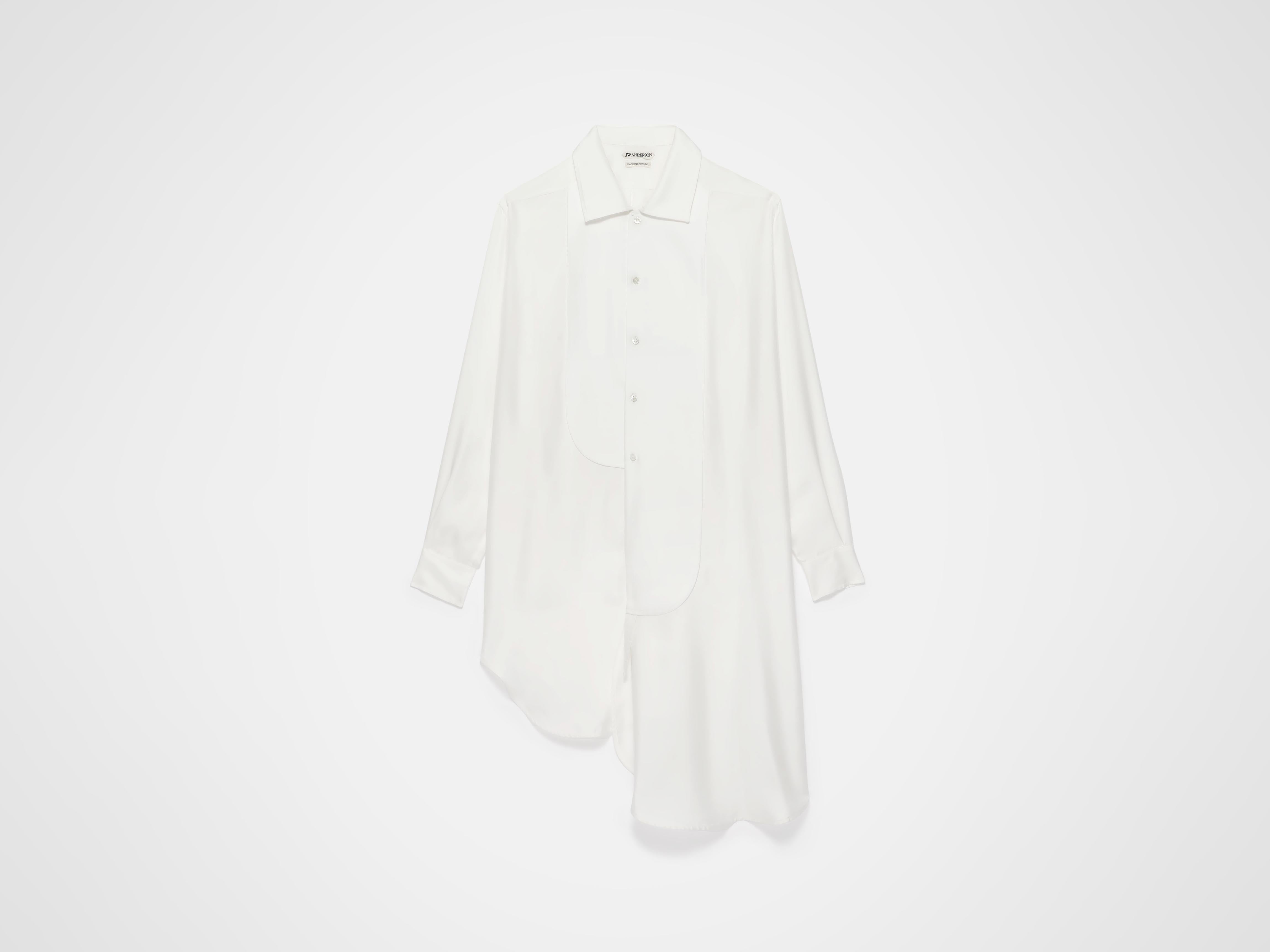 J.W.Anderson Tuxedo Drape Seidenkleid Off-White