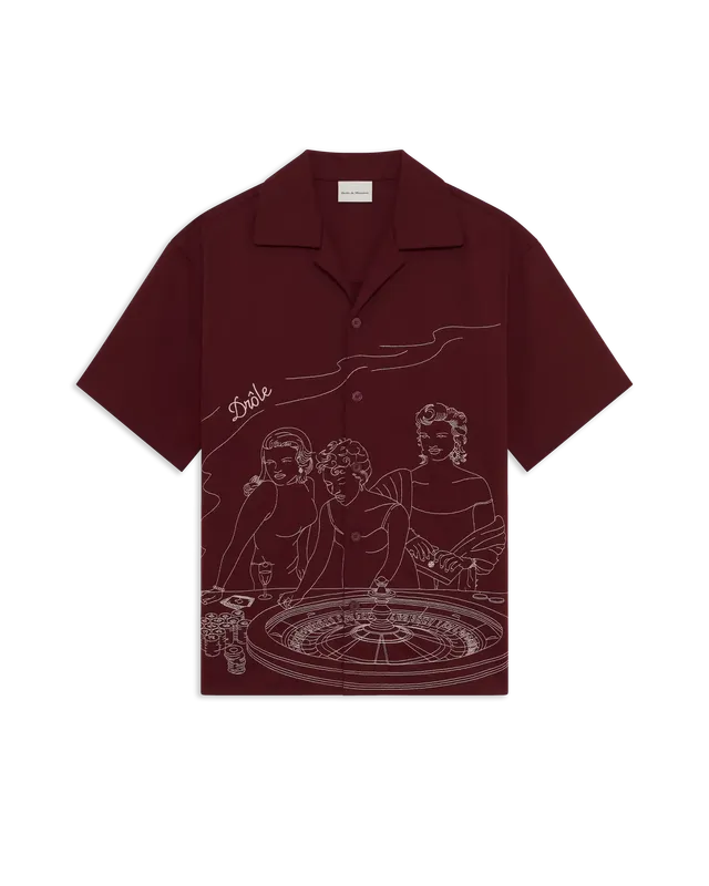 Drôle De Monsieur Notcha M-SH227 Kurzarmhemd Bordeaux M