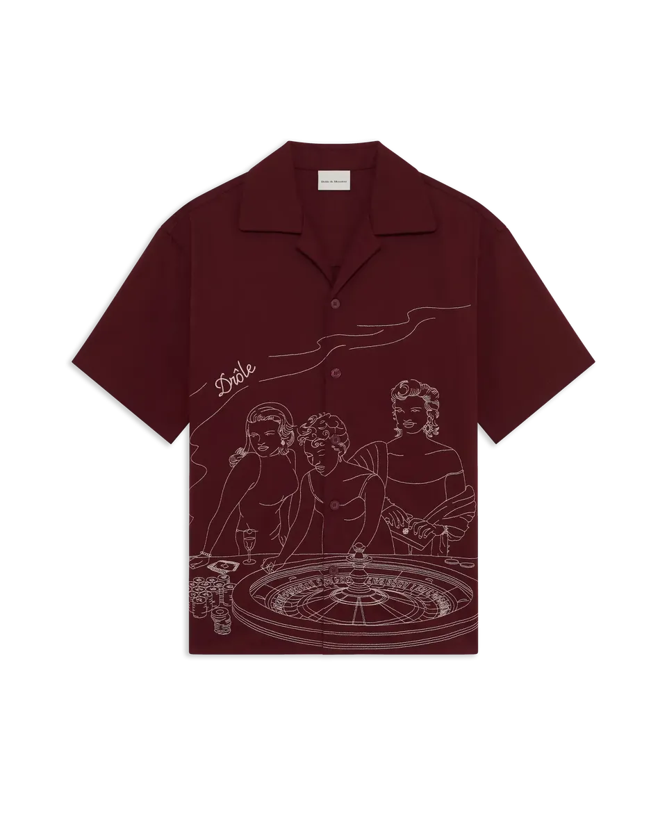 Drôle De Monsieur Notcha M-SH227 Kurzarmhemd Bordeaux M