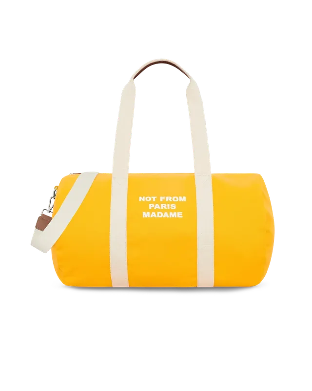 Drôle De Monsieur Canvas Slogan Gym Bag Tasche Gelb Canvas