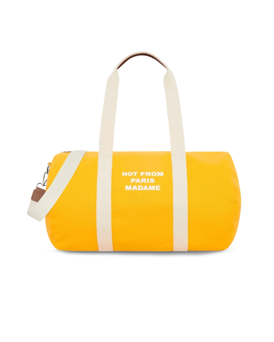 Drôle De Monsieur Canvas Slogan Gym Bag Tasche Gelb Canvas