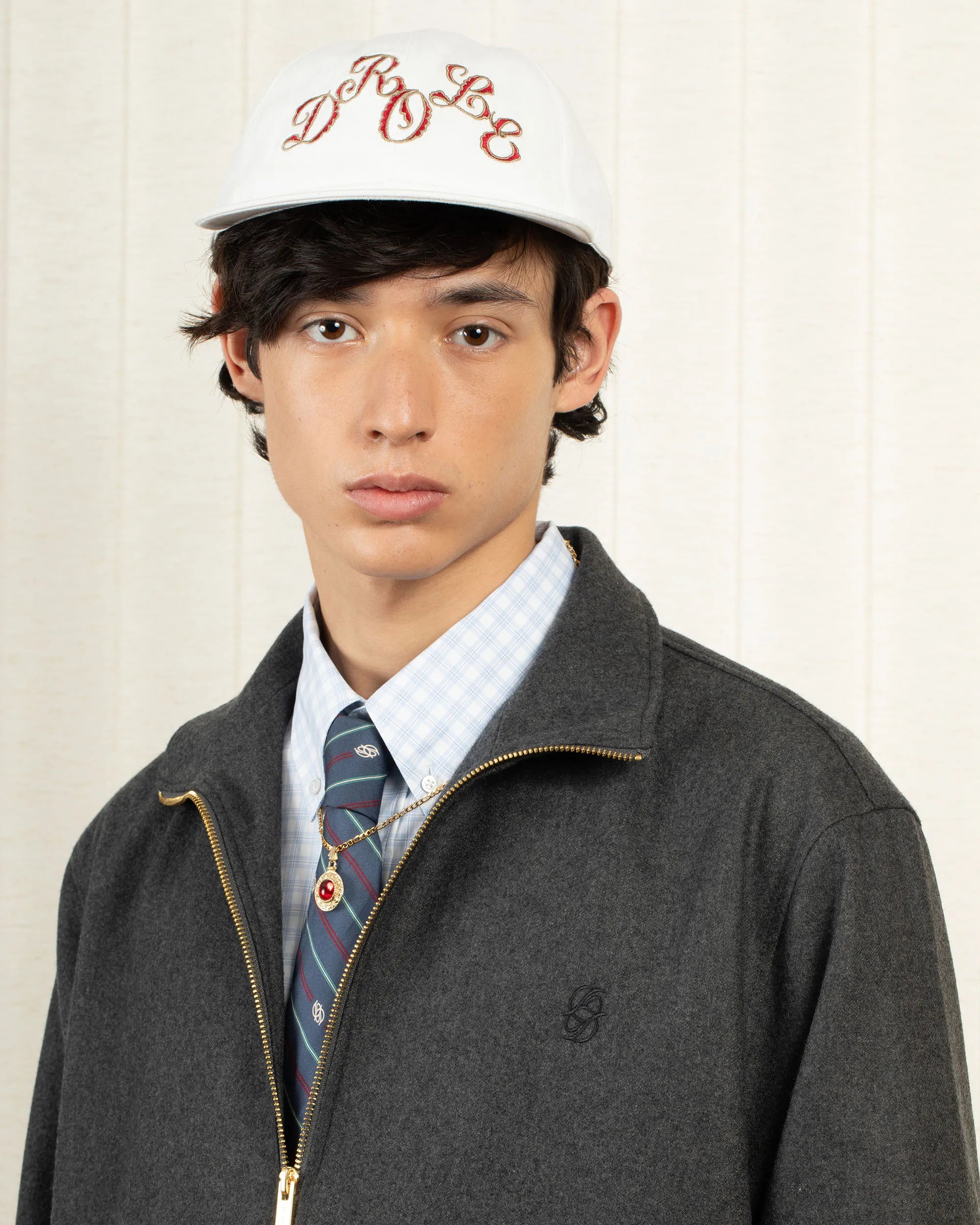 Drôle De Monsieur Track Jacket Flanelle Jacke Grau Wolle