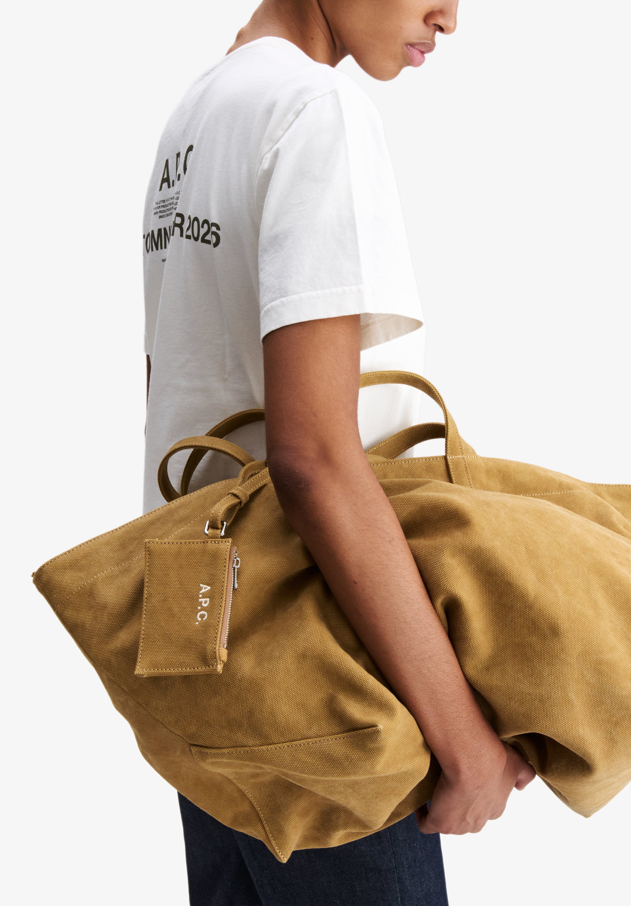 A.P.C. Drummer Toile Tasche beige Canvas 78x35cm