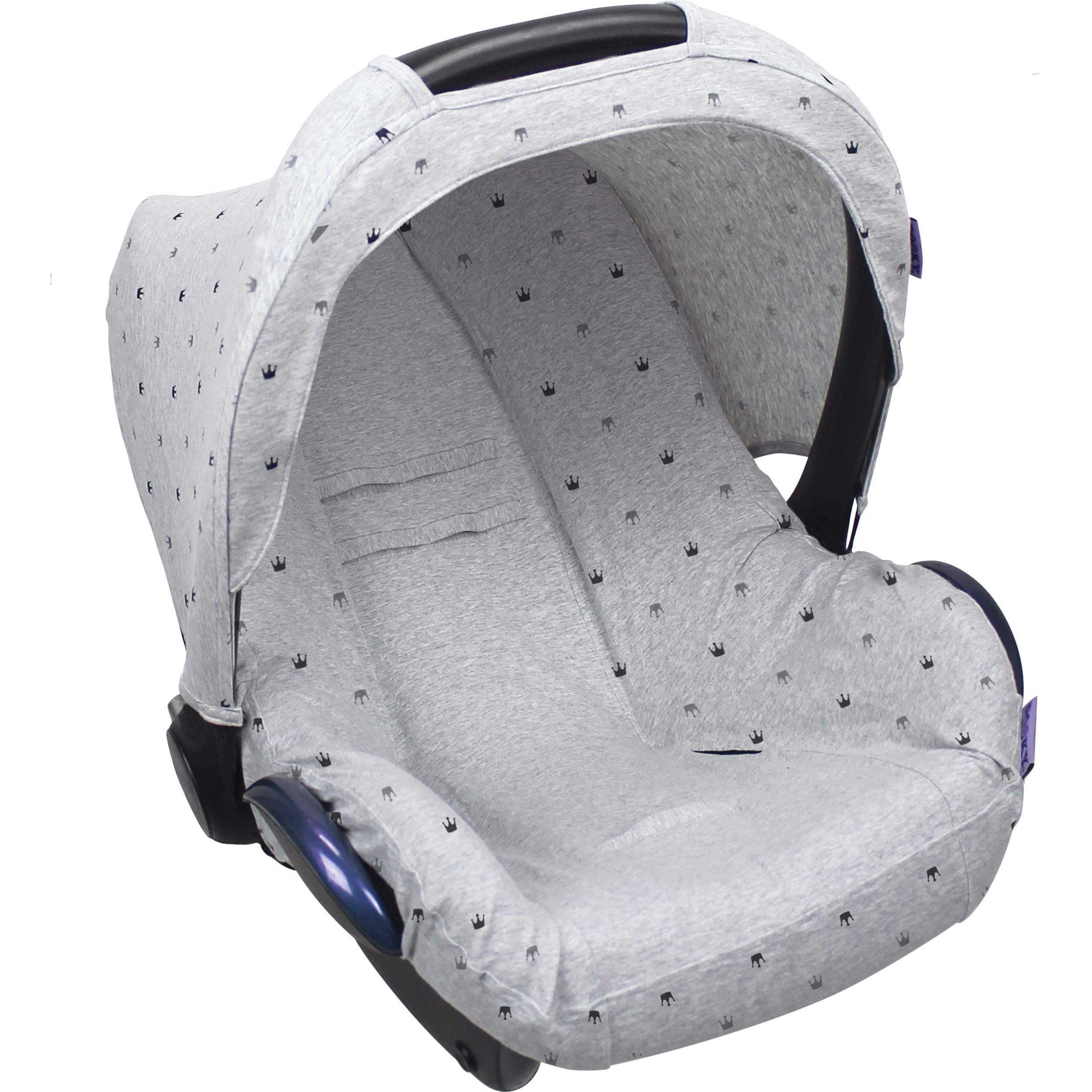 Dooky Hoody Combi Pack Sonnenschutz Babyschale Grey Crown Hellgrau