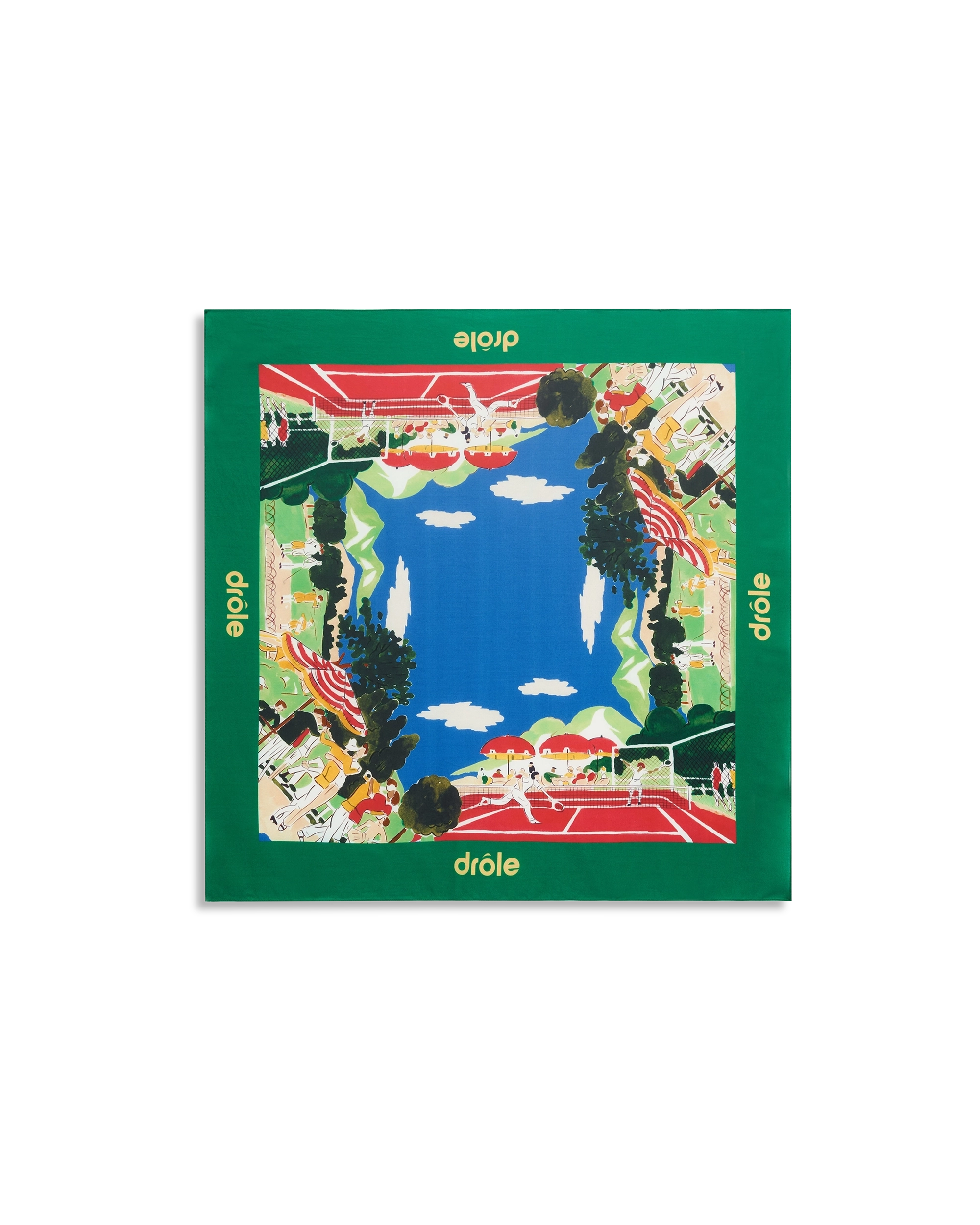 Drôle De Monsieur Foulard Country Club Bandana Blau Baumwolle