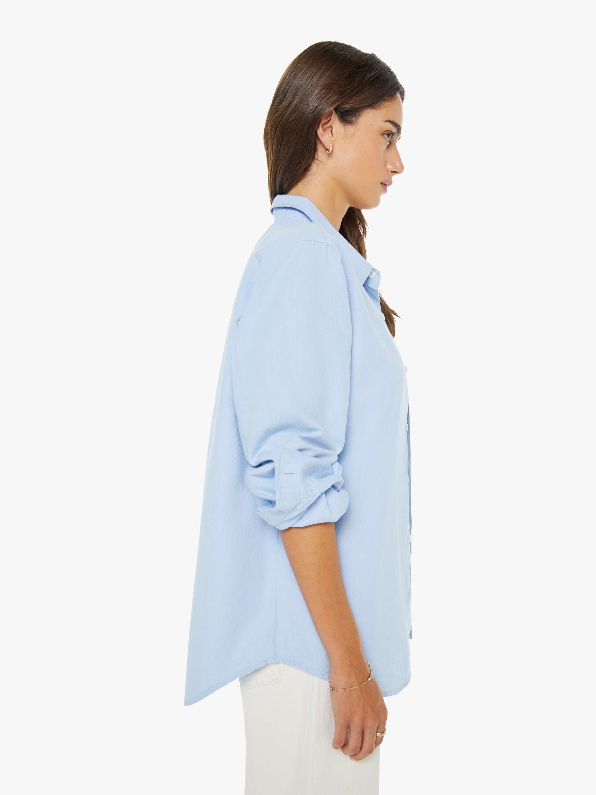 Mother The Bestie Hemd Light Blue Hellblau Baumwolle