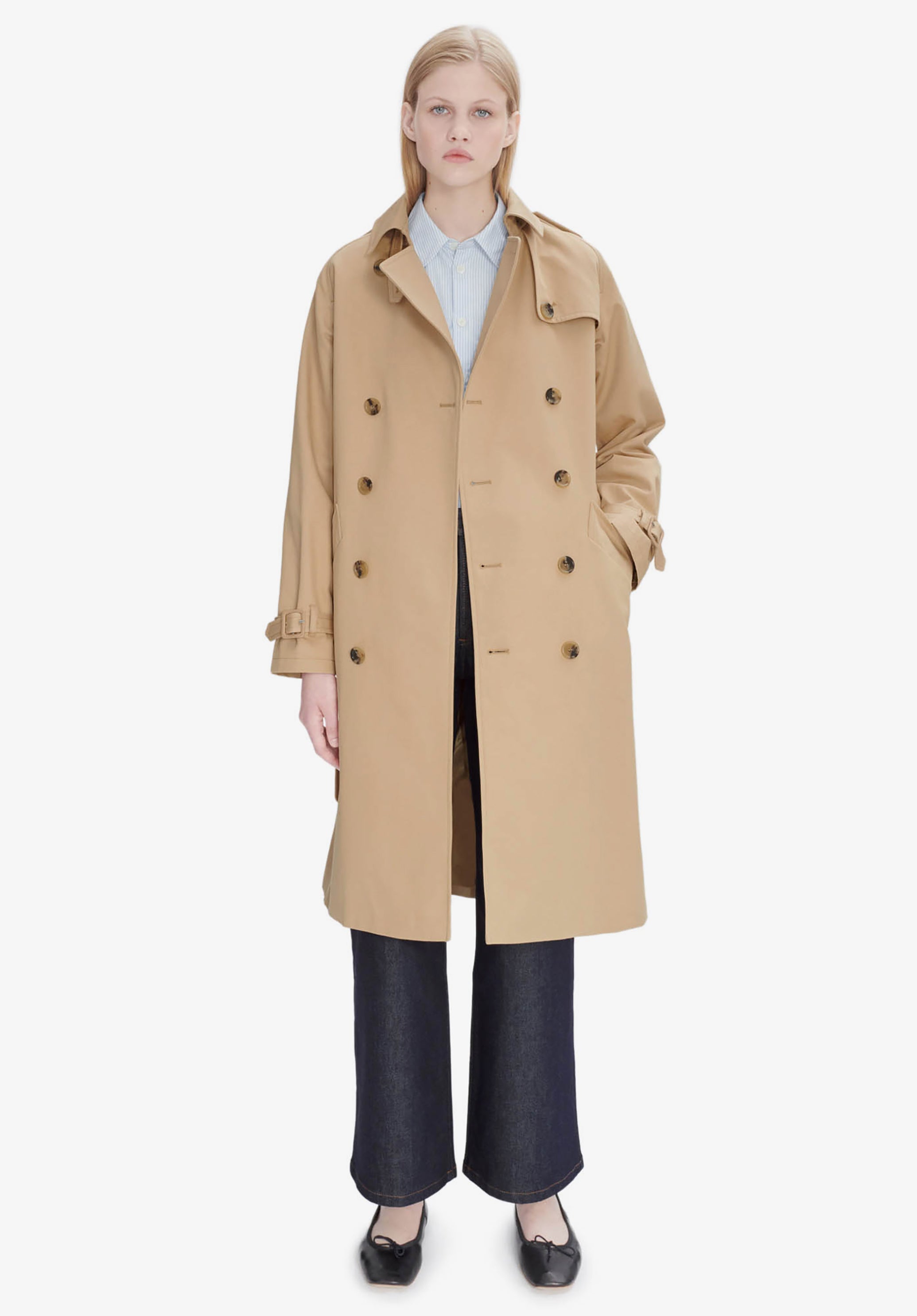 A.P.C. Greta Trenchcoat wasserdicht mit Gürtel 38