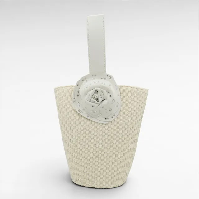 Gedebe Paloma Beuteltasche Raffia Leder 15x24cm