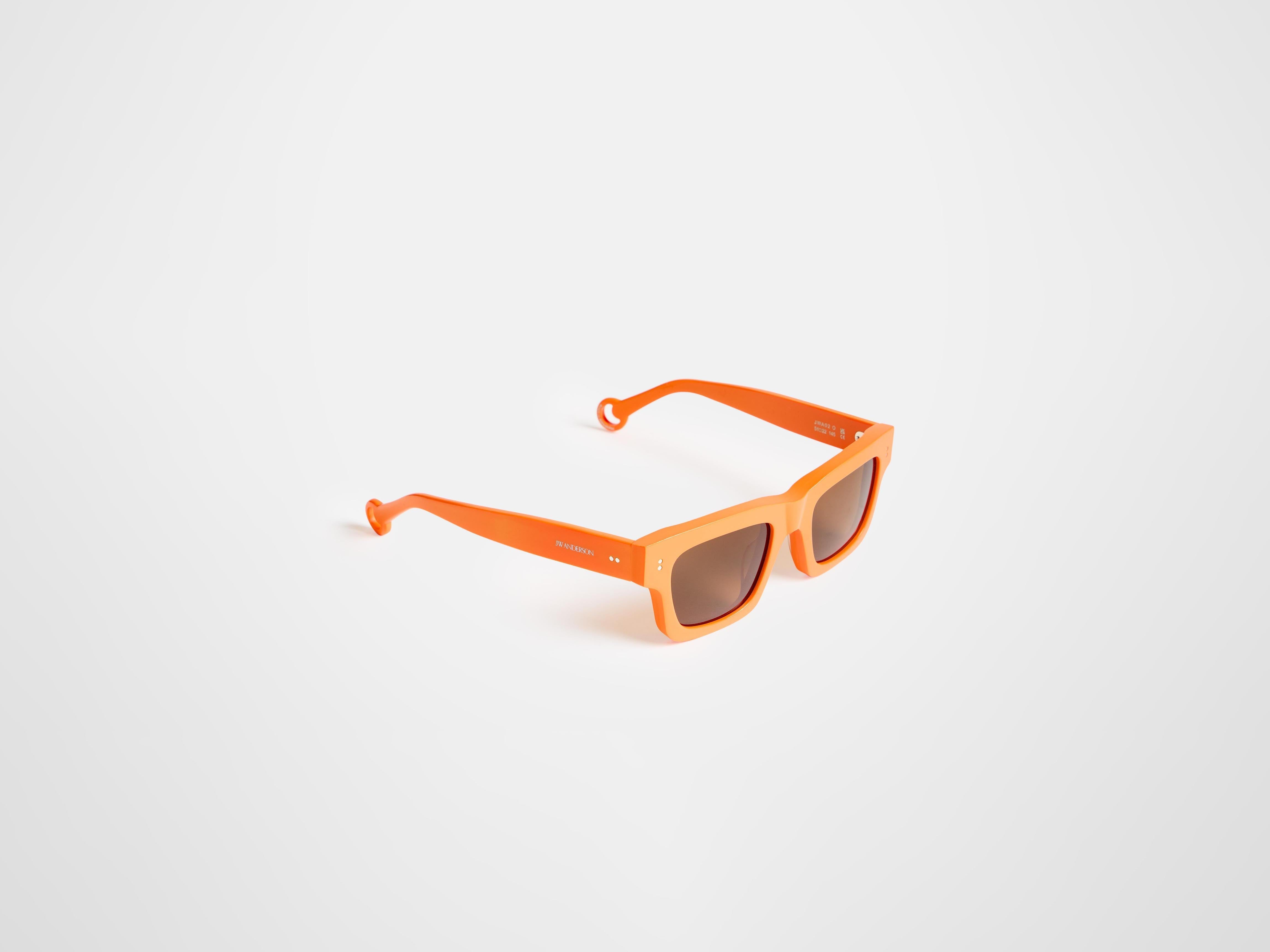 J.W.Anderson JWA02 Rechteckige Sonnenbrille Orange Unisex