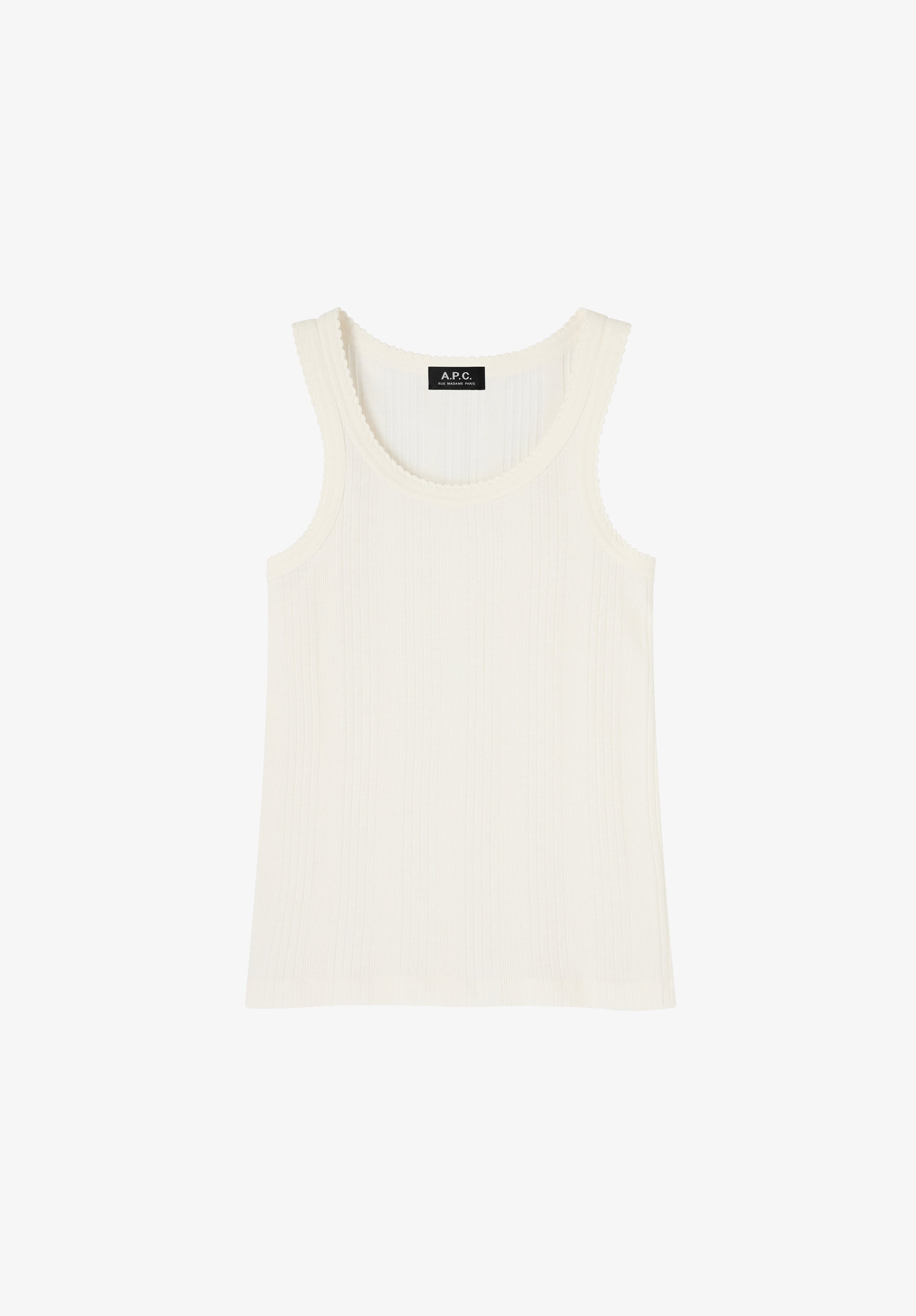 A.P.C. Tanktop Bio-Baumwolle Weiß Gerippt M