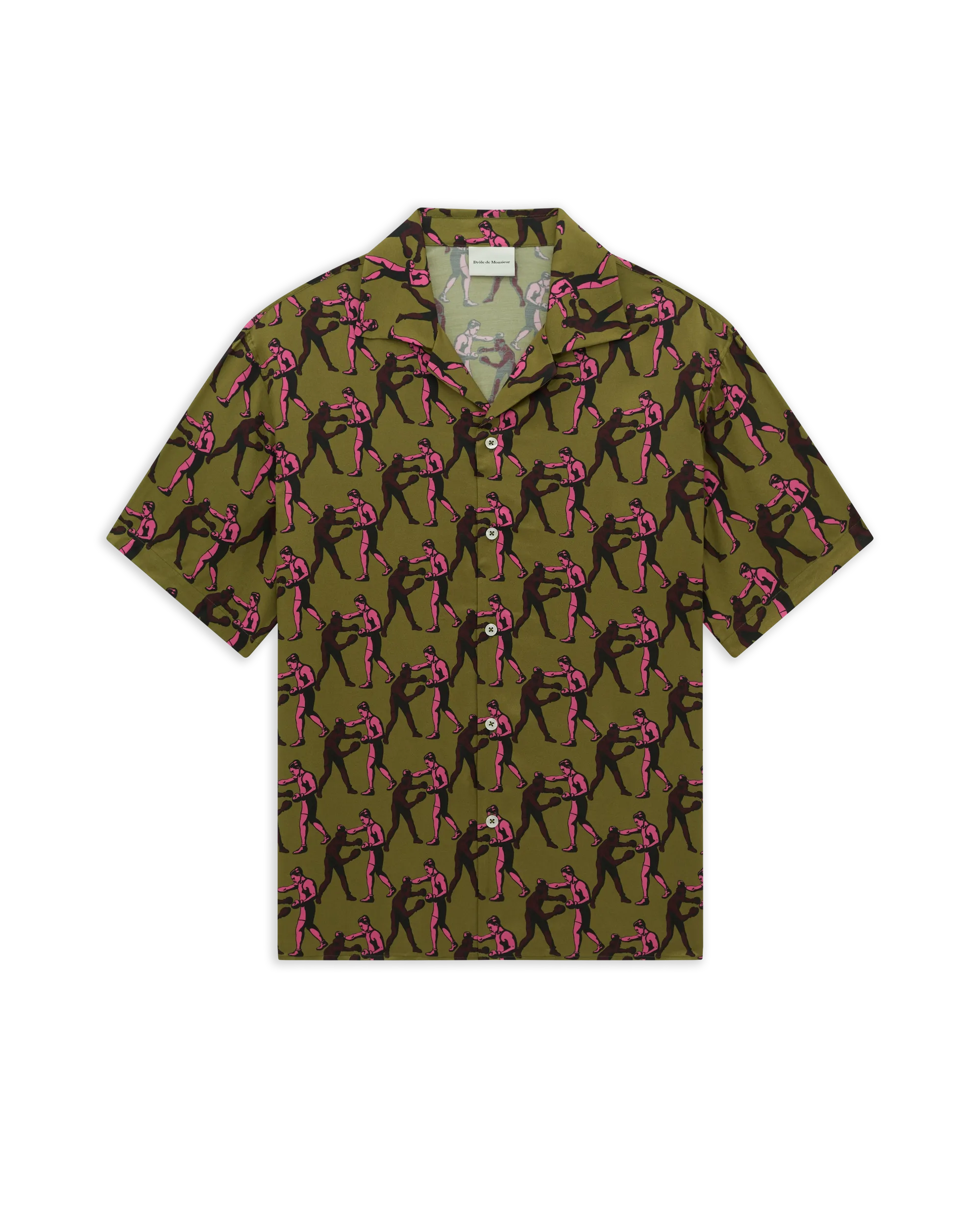 Drôle De Monsieur Notcha Boxers Print Kurzarmhemd grün Viskose