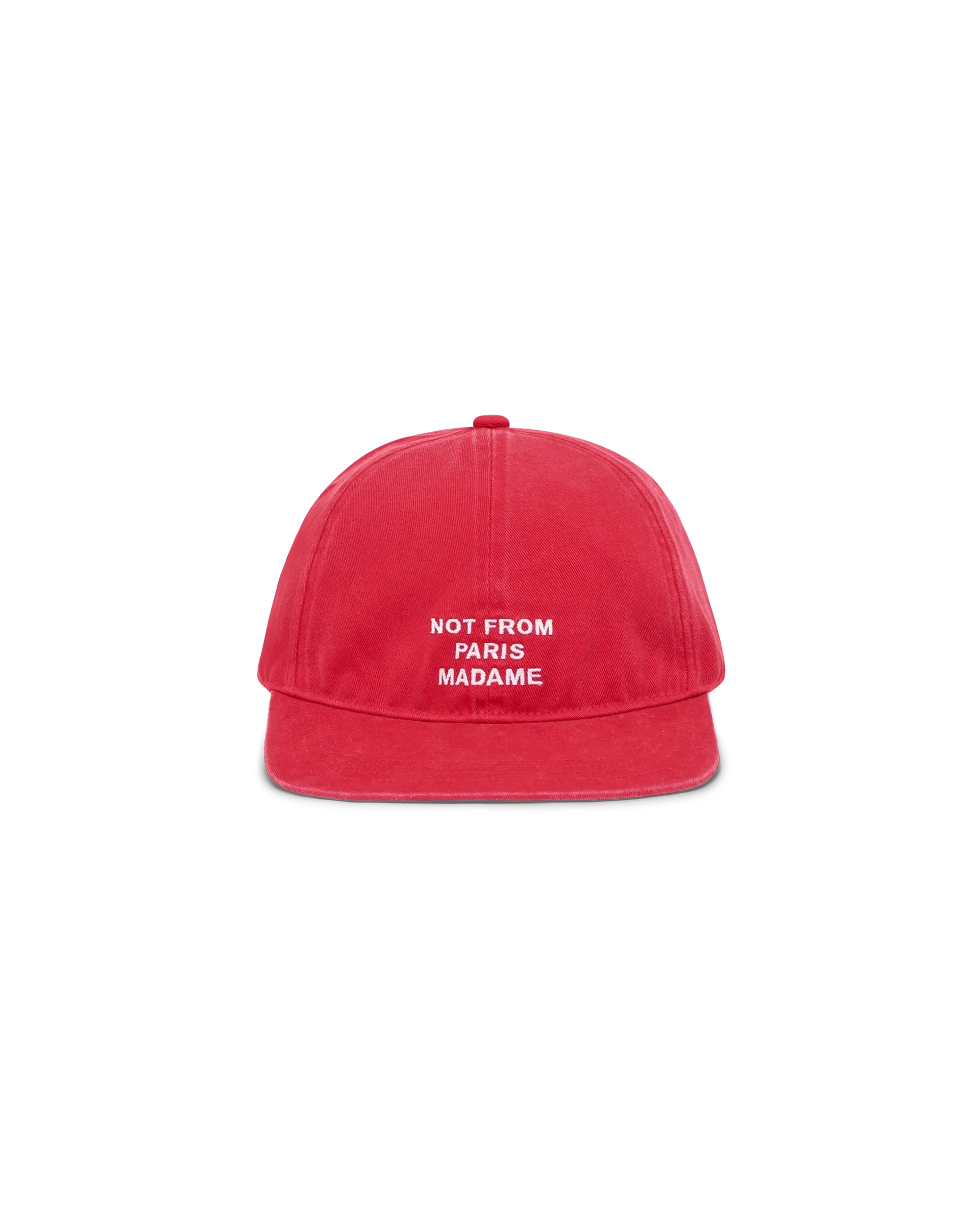 Drôle De Monsieur Flat Slogan Cap Rot 6-Panel Baumwolle
