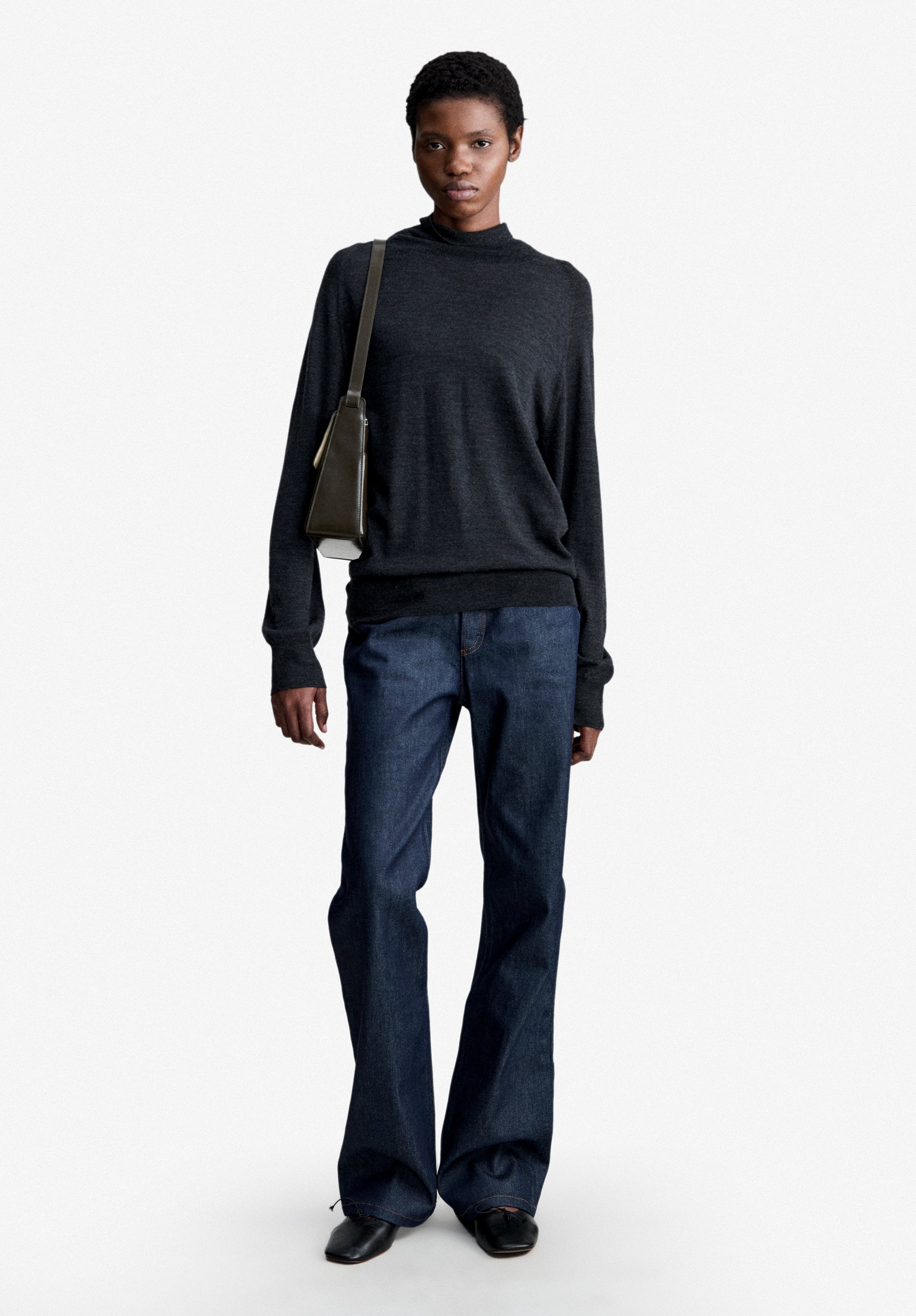 A.P.C. Knitwear Rollkragenpullover anthrazit Wolle
