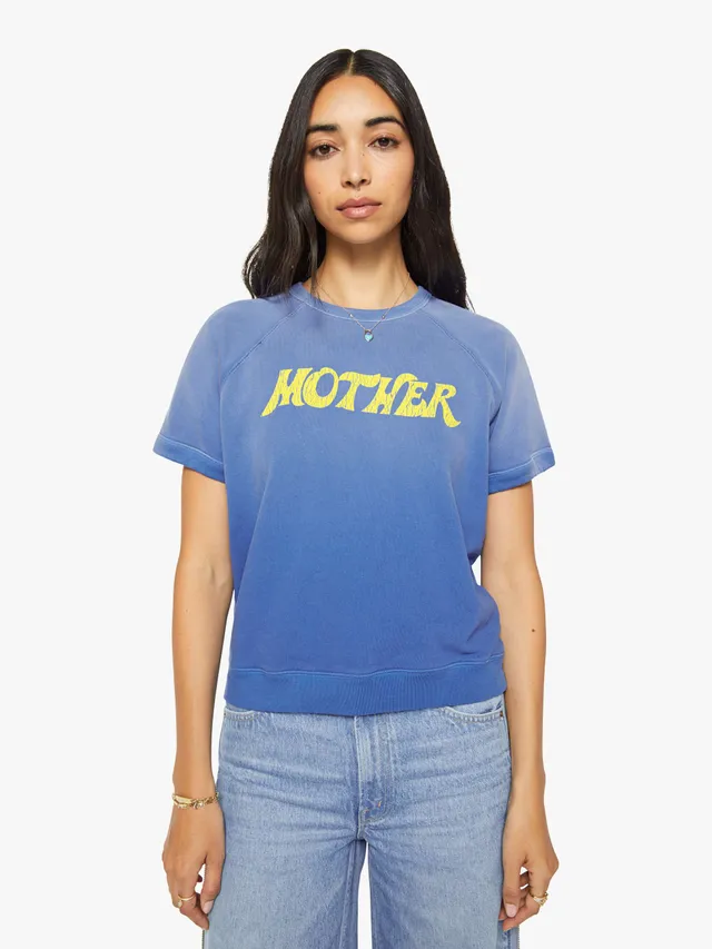MOTHER Concert Sweatshirt Swirl Blau Kurzarm