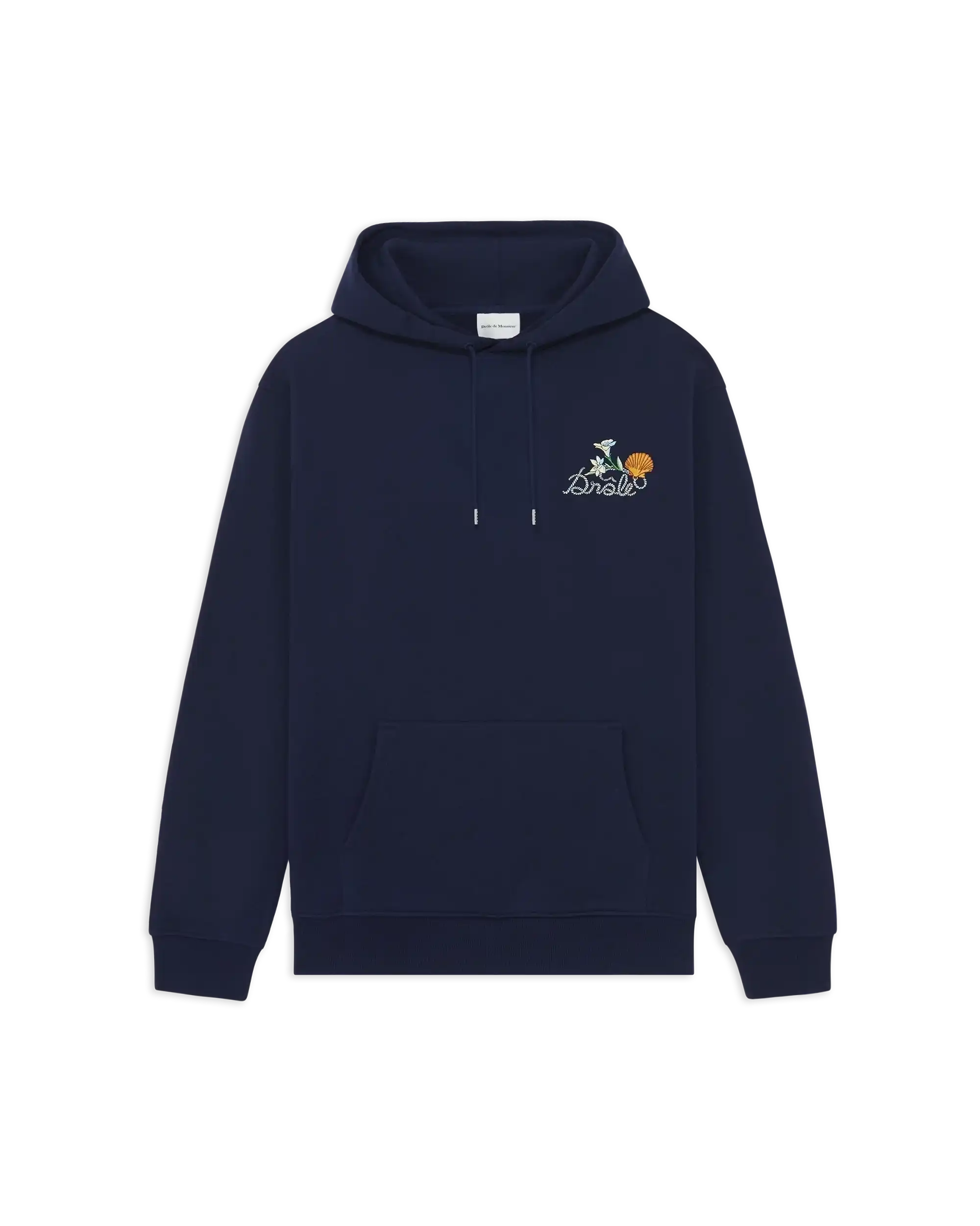 Drôle De Monsieur Hoodie Shell Kapuzenpullover Navy Stickerei