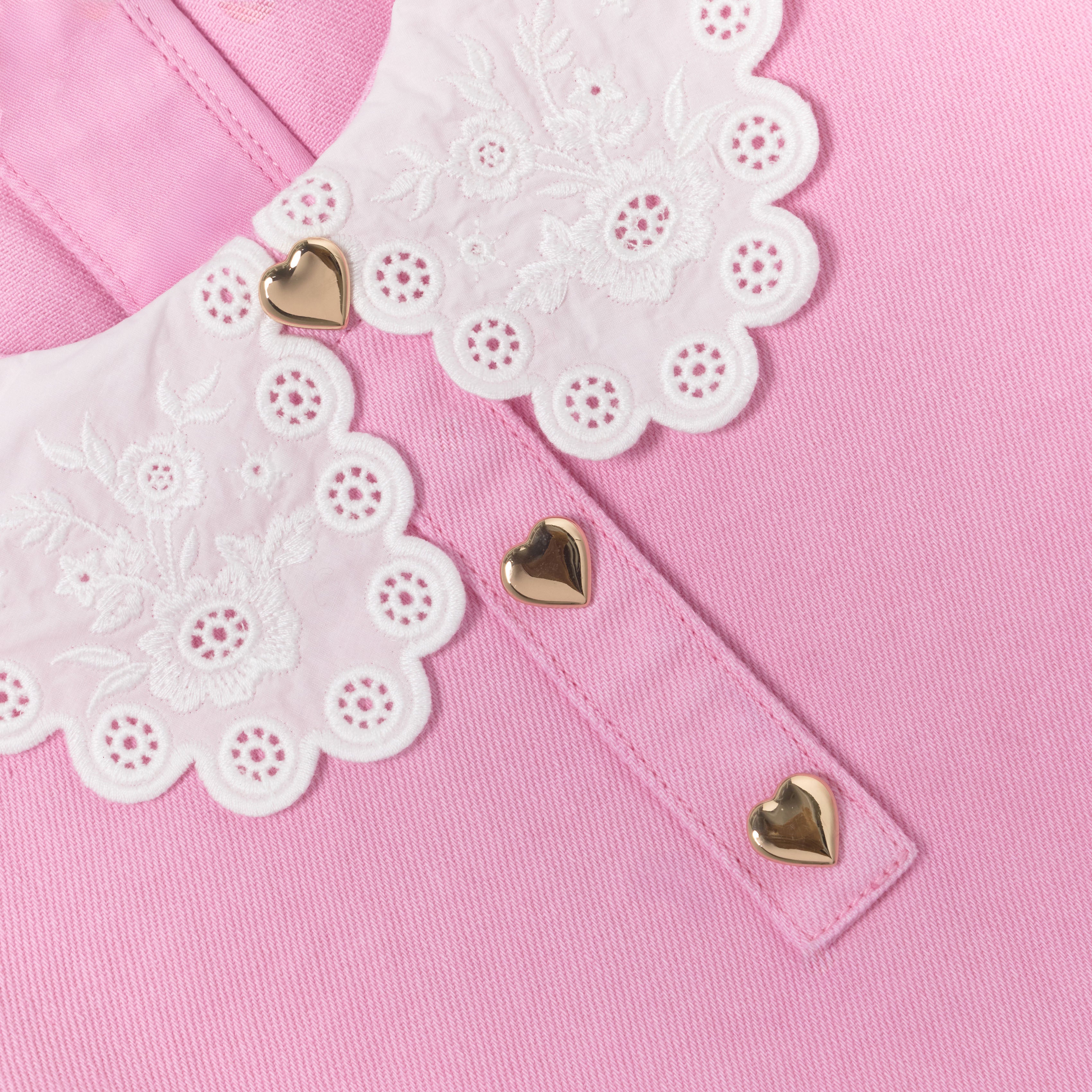 Self Portrait Pink Denim Kinderkleid Rosa Jeans