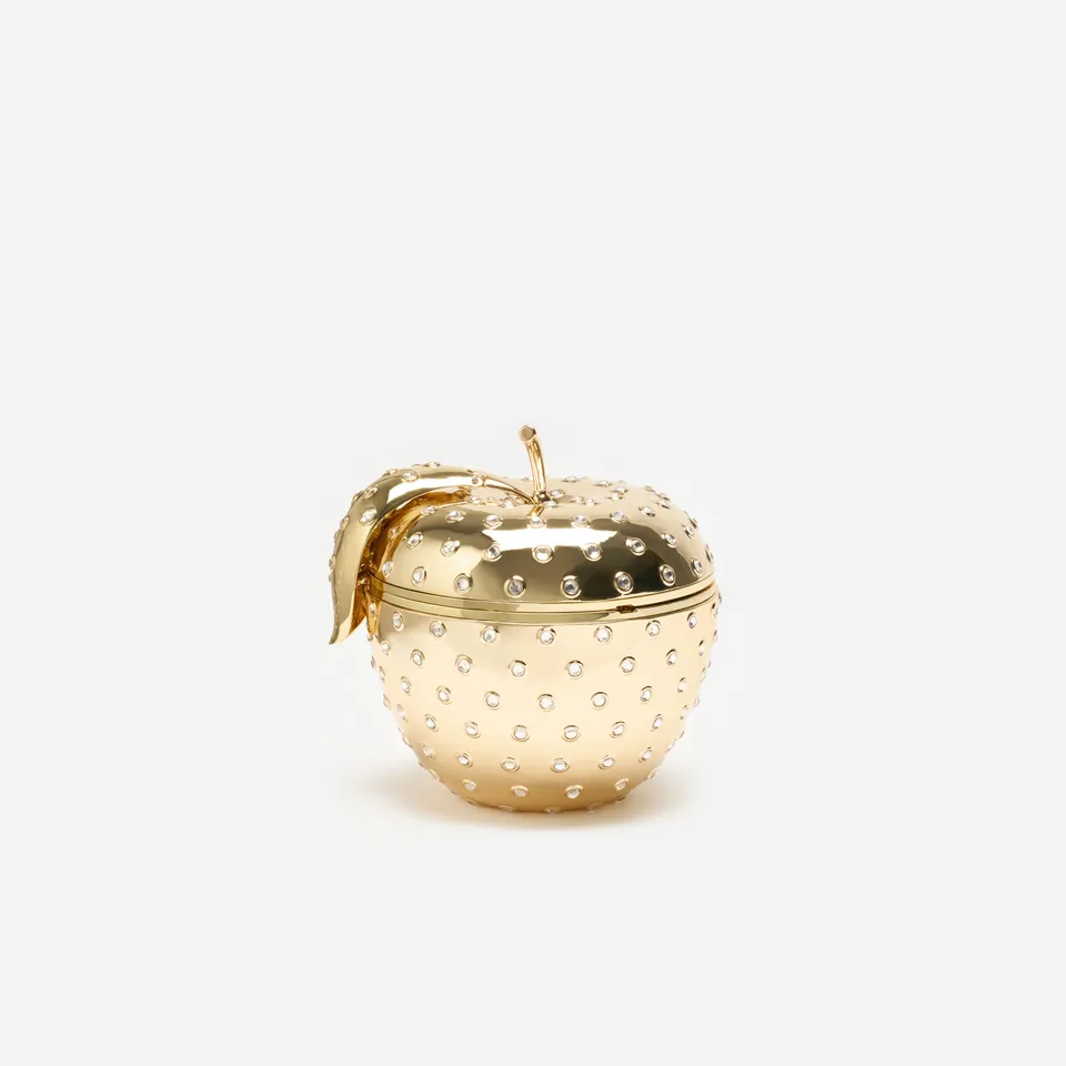 Self Portrait Gold Crystal Apple Clutch Mini Gold Tasche