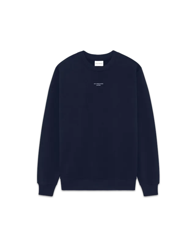 Drôle De Monsieur Sweatshirt Slogan Classique Navy Baumwolle