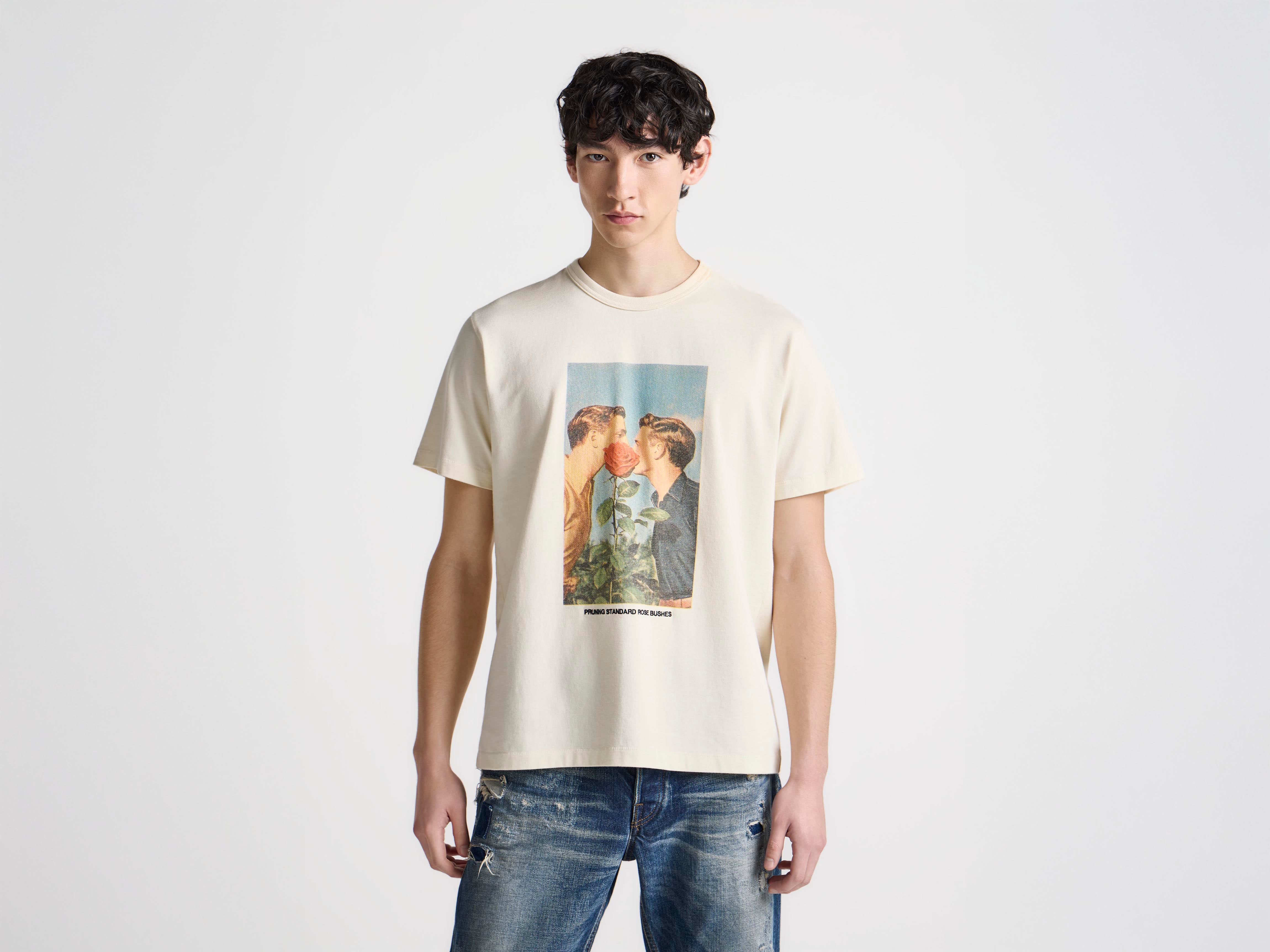 J.W.Anderson Kissing Rose Bush T-Shirt Ecru Baumwolle