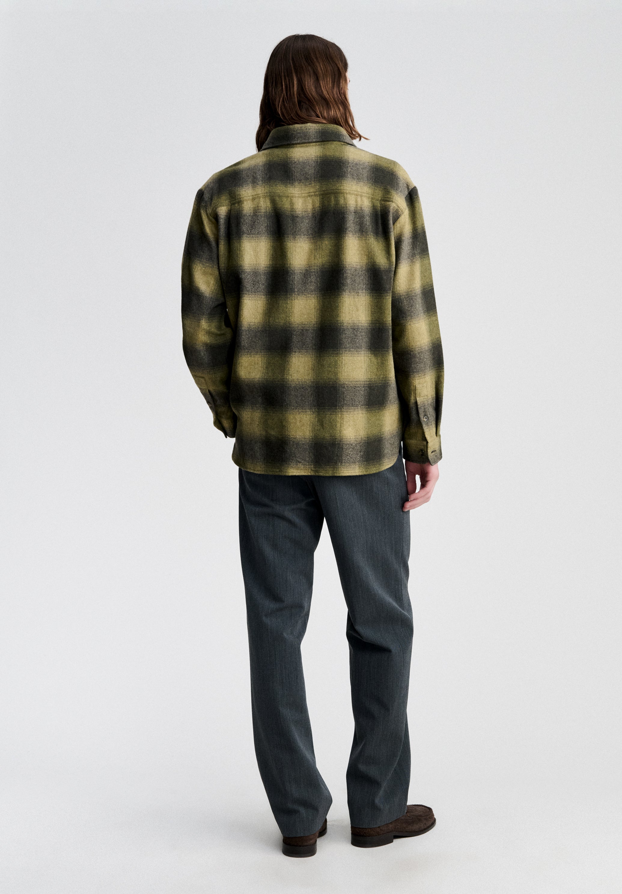 A.P.C. Overshirt Kariert Khaki Wolle XS-XXL