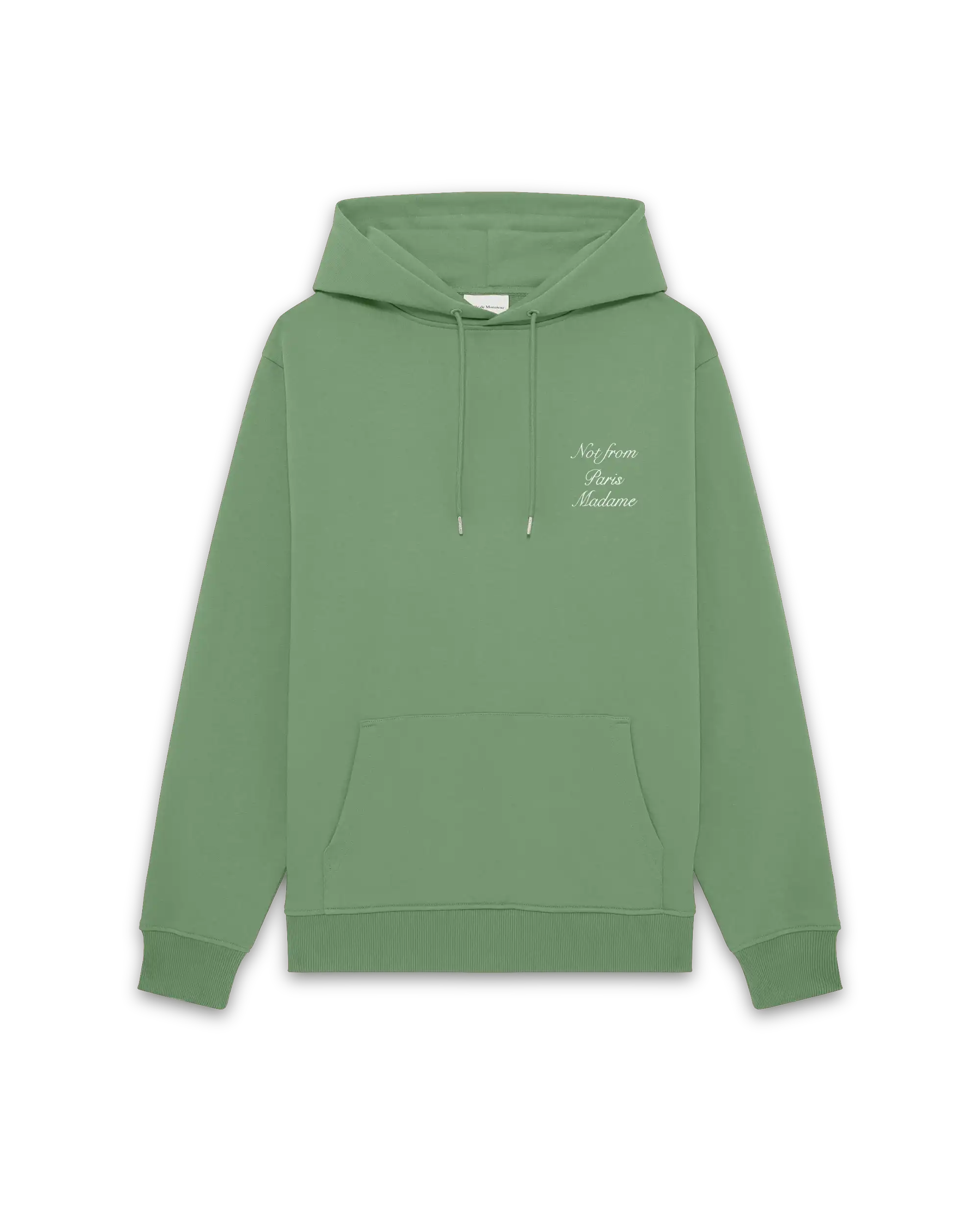 Drôle De Monsieur Hoodie Slogan Calligraphy Kapuzenpullover Hellgrün