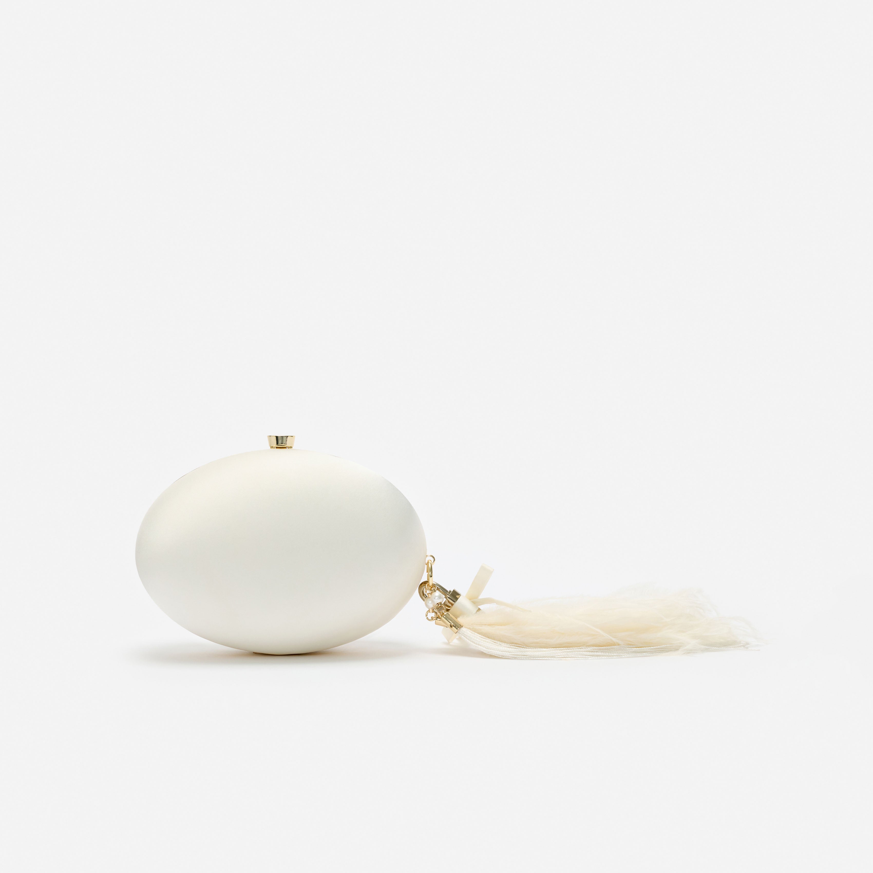 Self Portrait Handbags Oval Clutch Tasche Creme